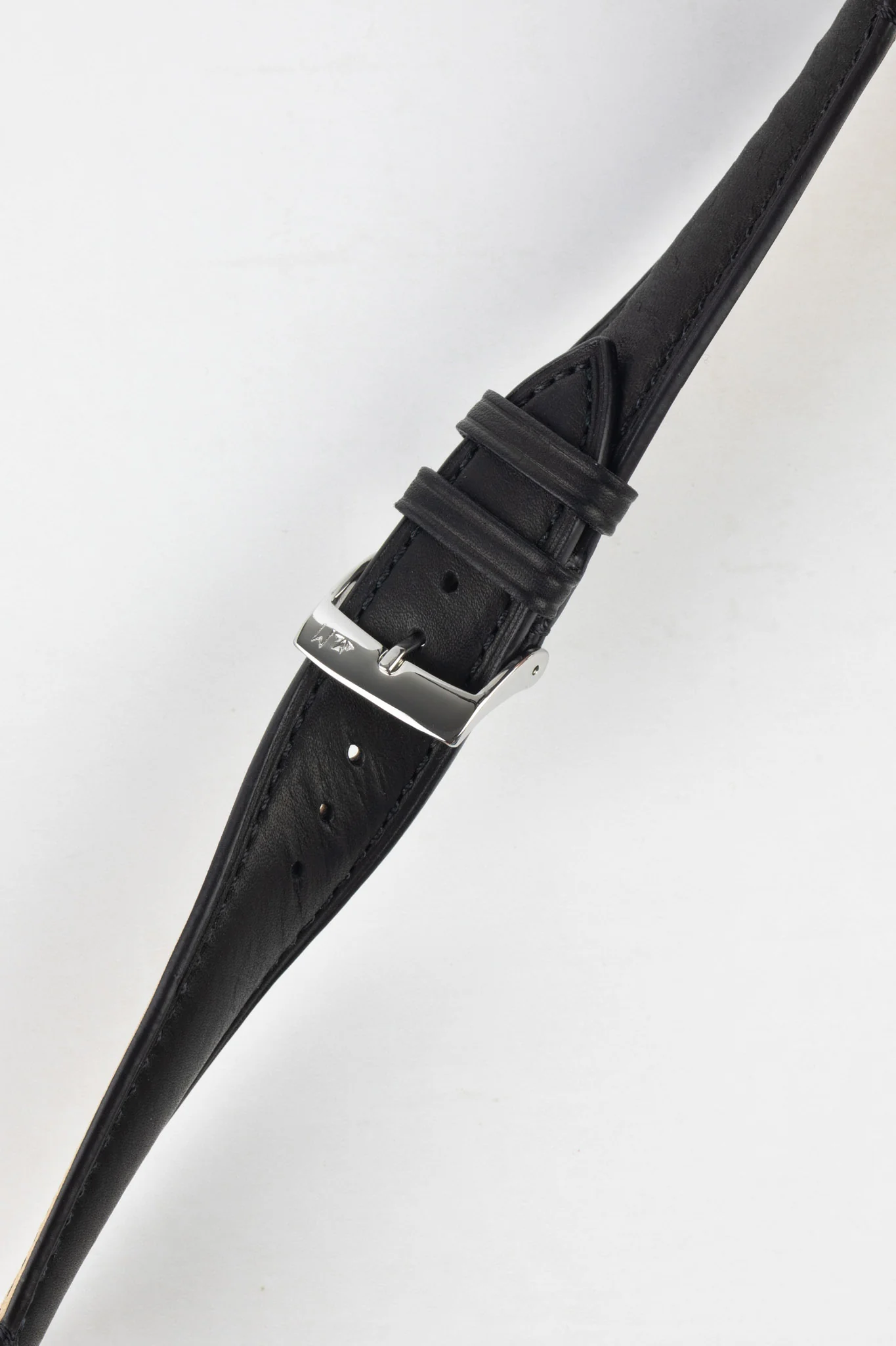 Morellato LEVY Vintage Calfskin Leather Watch Strap in BLACK - Image 4