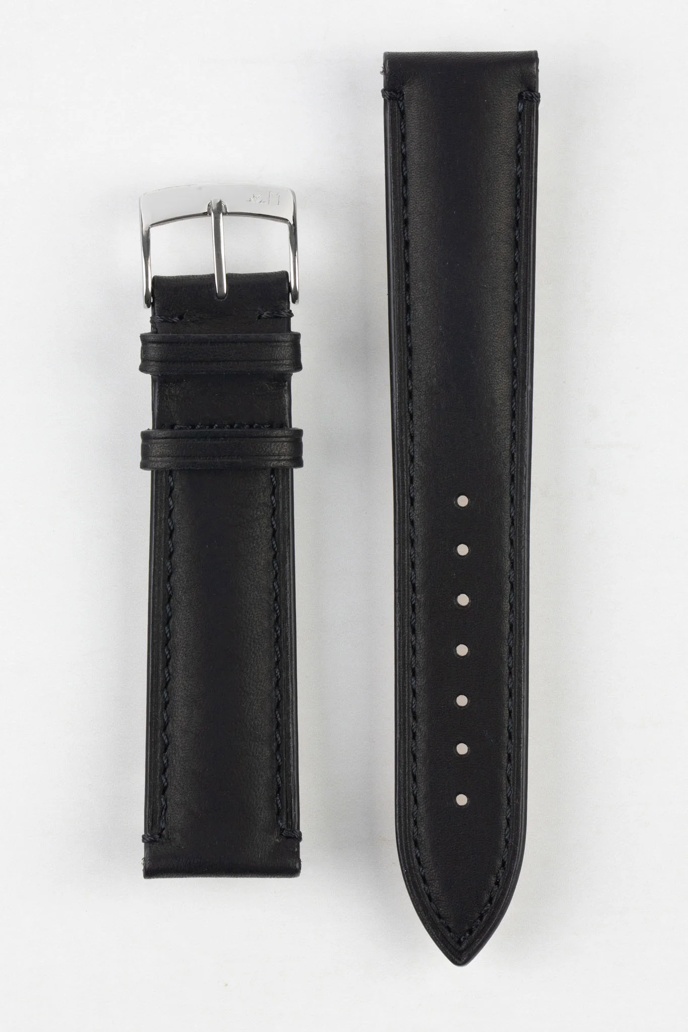 Morellato LEVY Vintage Calfskin Leather Watch Strap in BLACK - Image 6