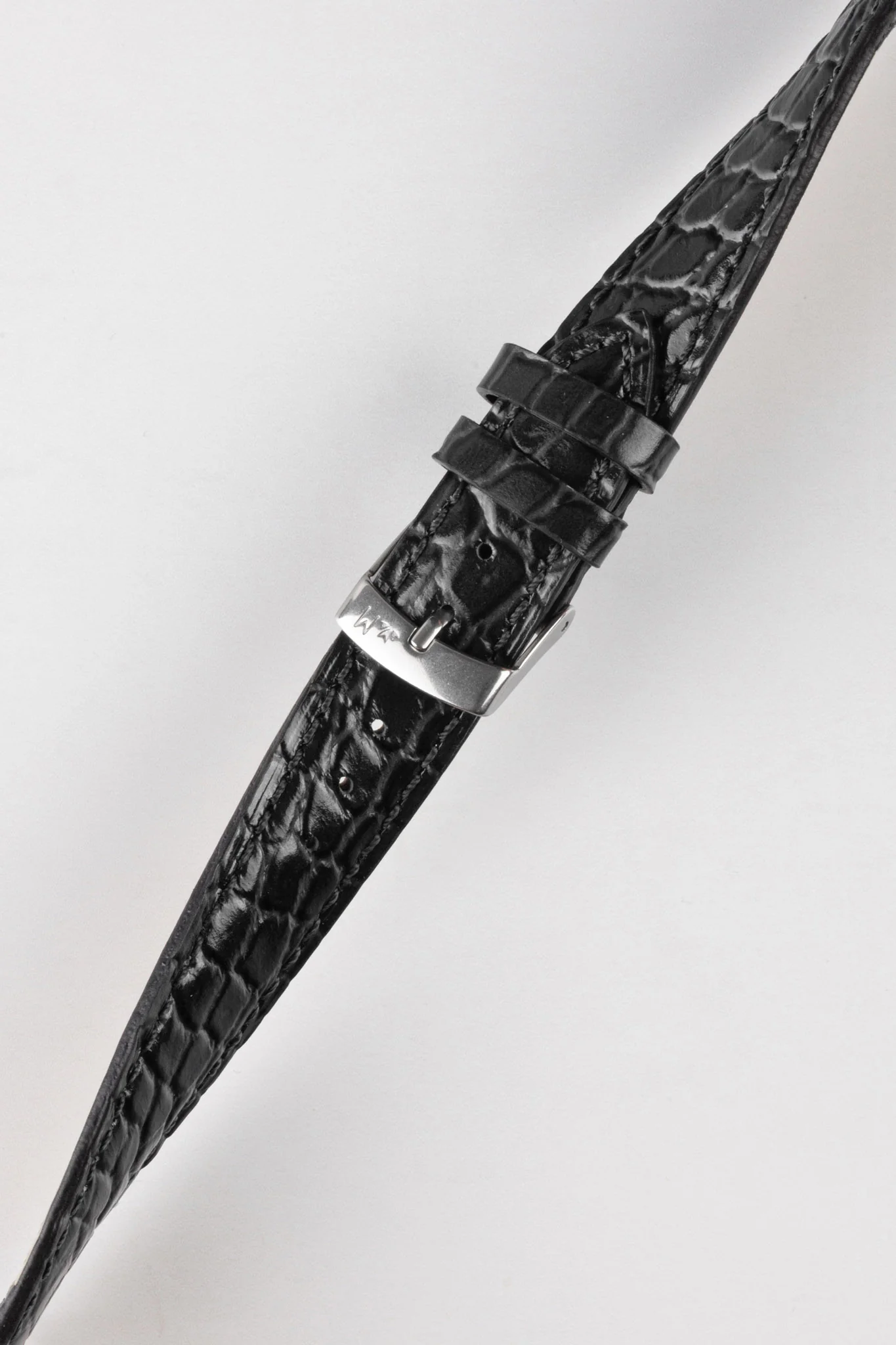 Morellato LIVERPOOL Crocodile-Embossed Calfskin Leather Performance Watch Strap in BLACK - Image 5