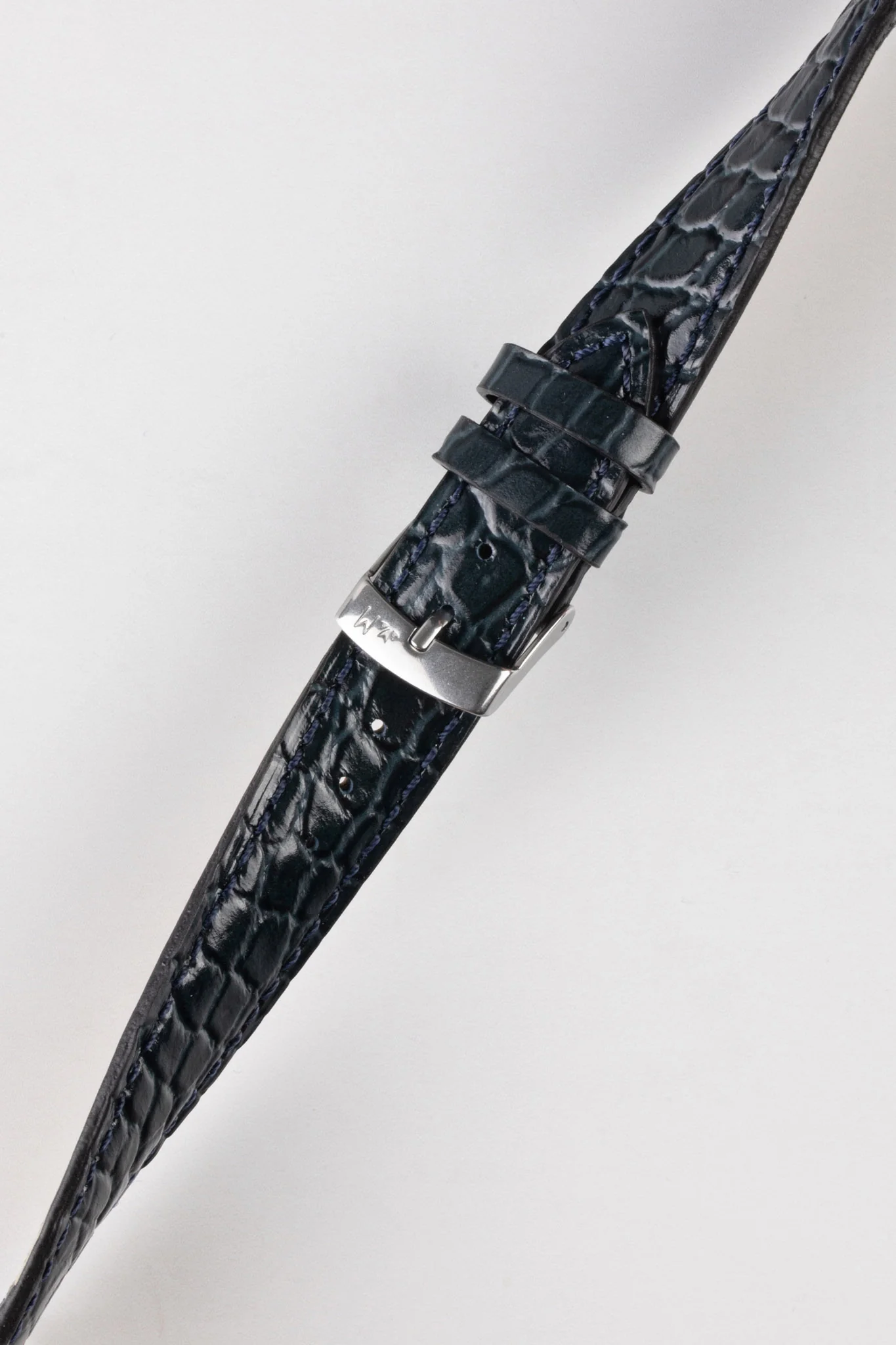 Morellato LIVERPOOL Crocodile-Embossed Calfskin Leather Performance Watch Strap in BLUE - Image 4