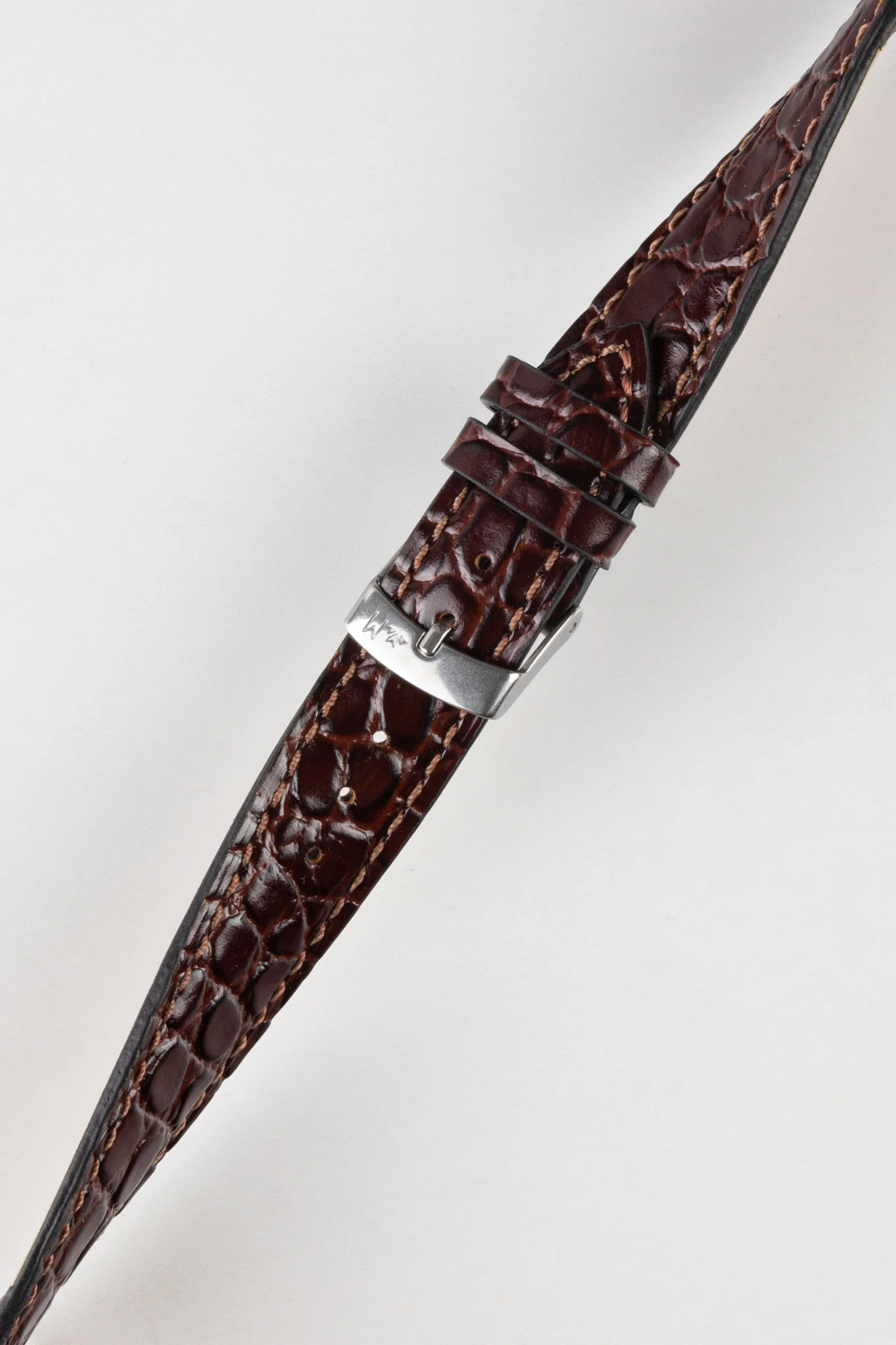 Morellato LIVERPOOL Crocodile-Embossed Calfskin Leather Performance Watch Strap in DARK BROWN - Image 5