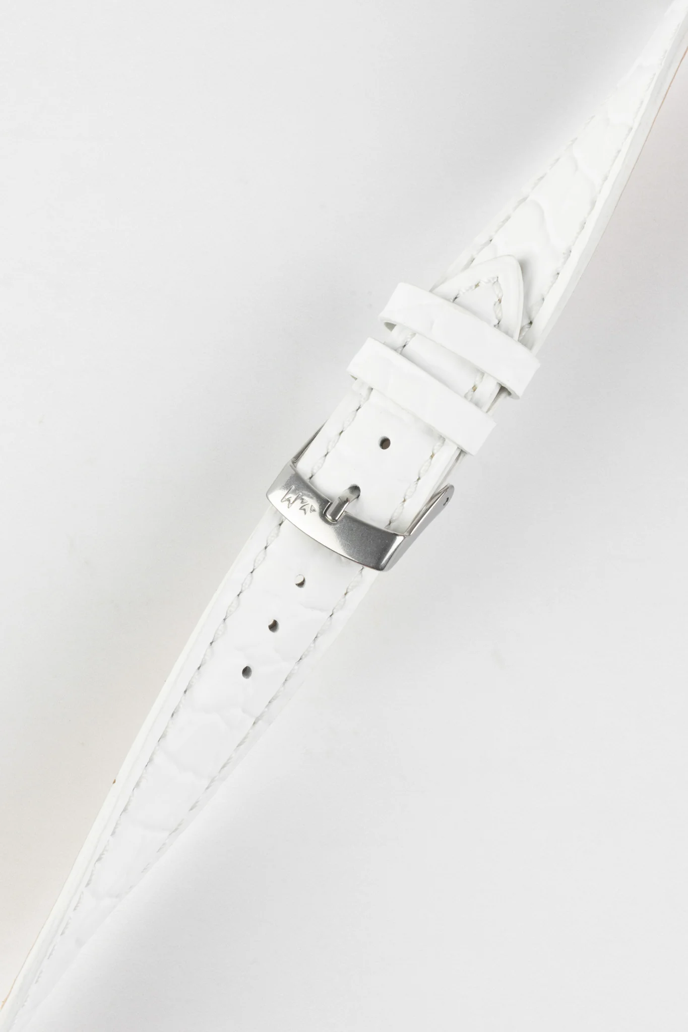 Morellato LIVERPOOL Crocodile-Embossed Calfskin Leather Performance Watch Strap in WHITE - Image 3