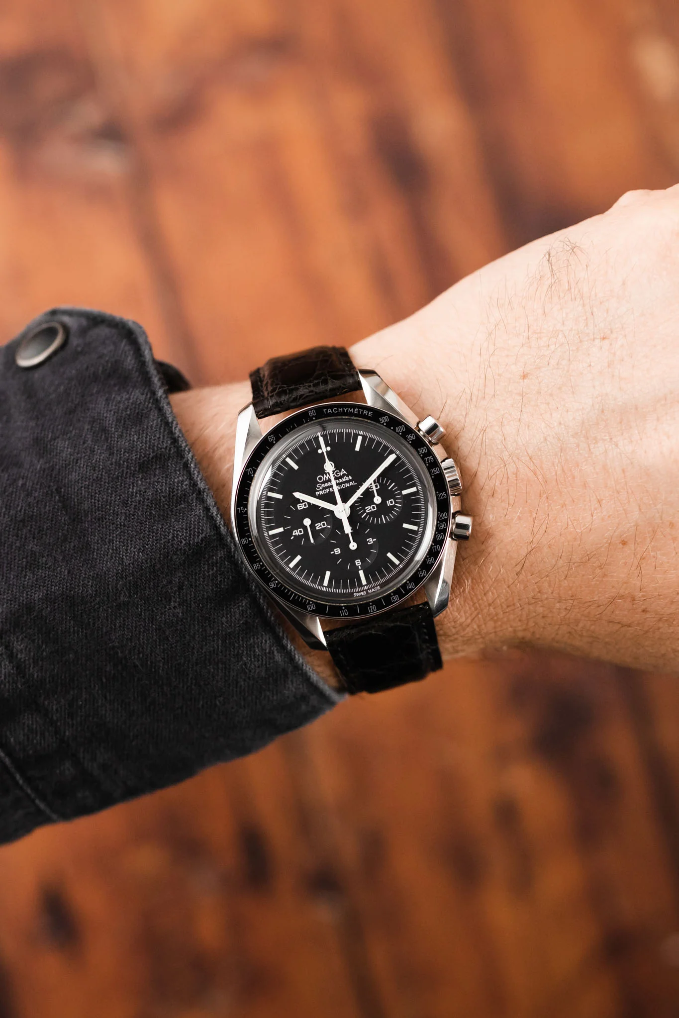 Morellato MOMBASA Genuine Crocodile Watch Strap in BLACK - Image 2