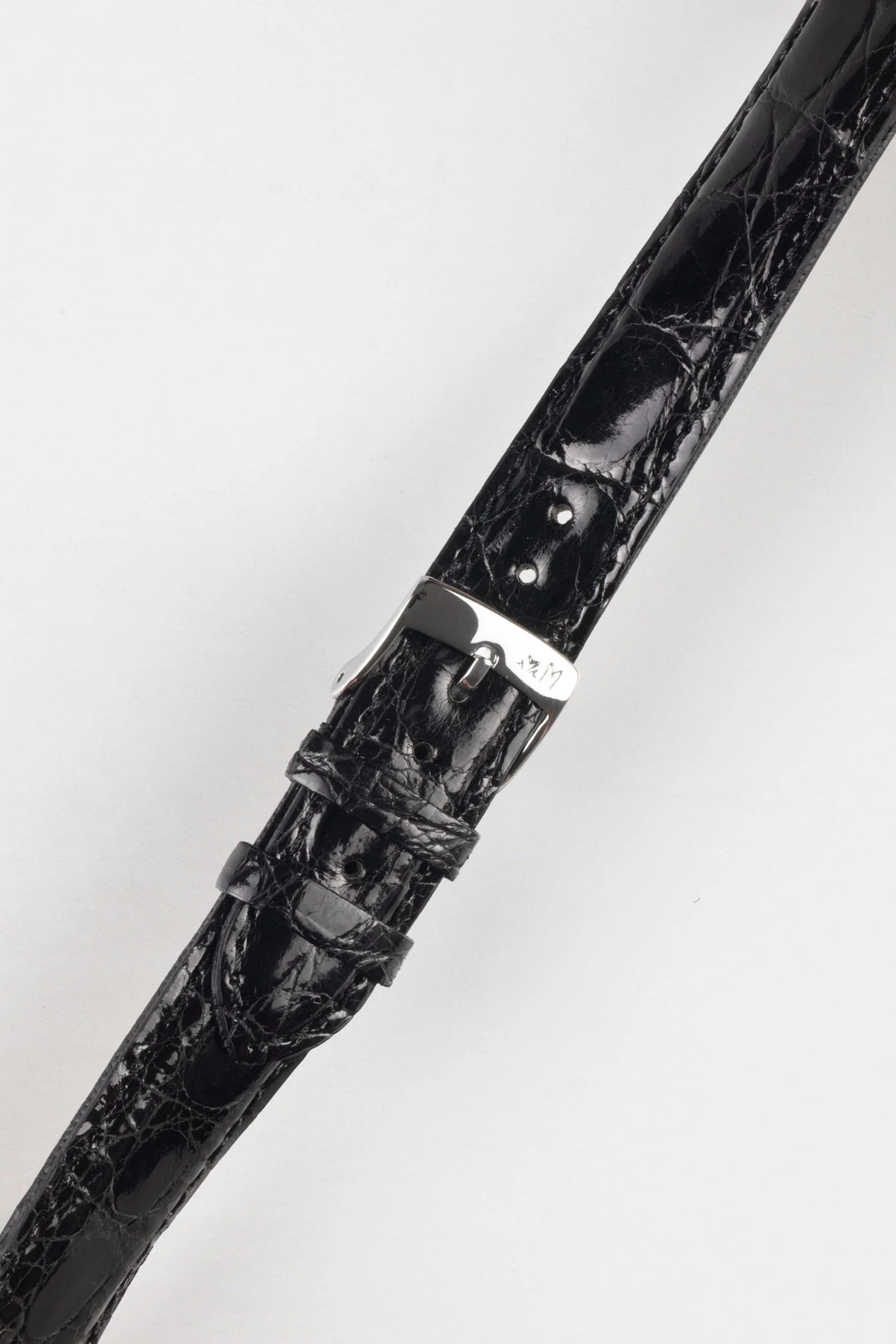 Morellato MOMBASA Genuine Crocodile Watch Strap in BLACK - Image 5