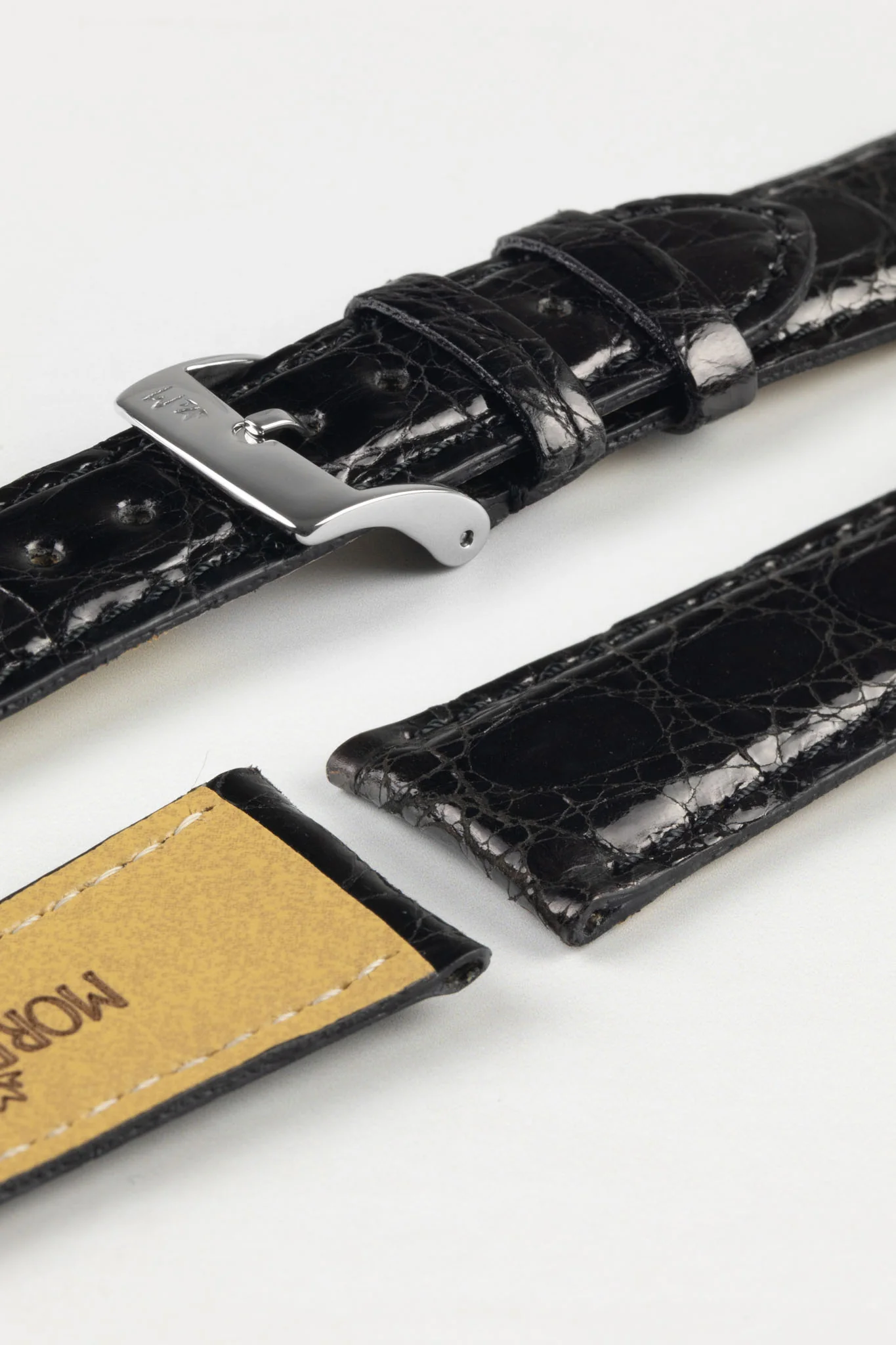 Morellato MOMBASA Genuine Crocodile Watch Strap in BLACK - Image 7