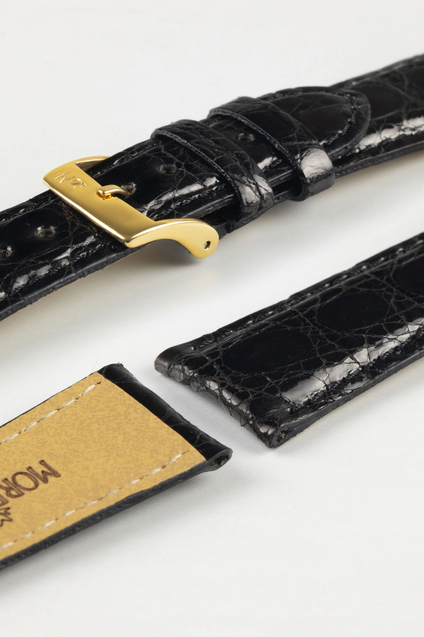 Morellato MOMBASA Genuine Crocodile Watch Strap in BLACK - Image 8