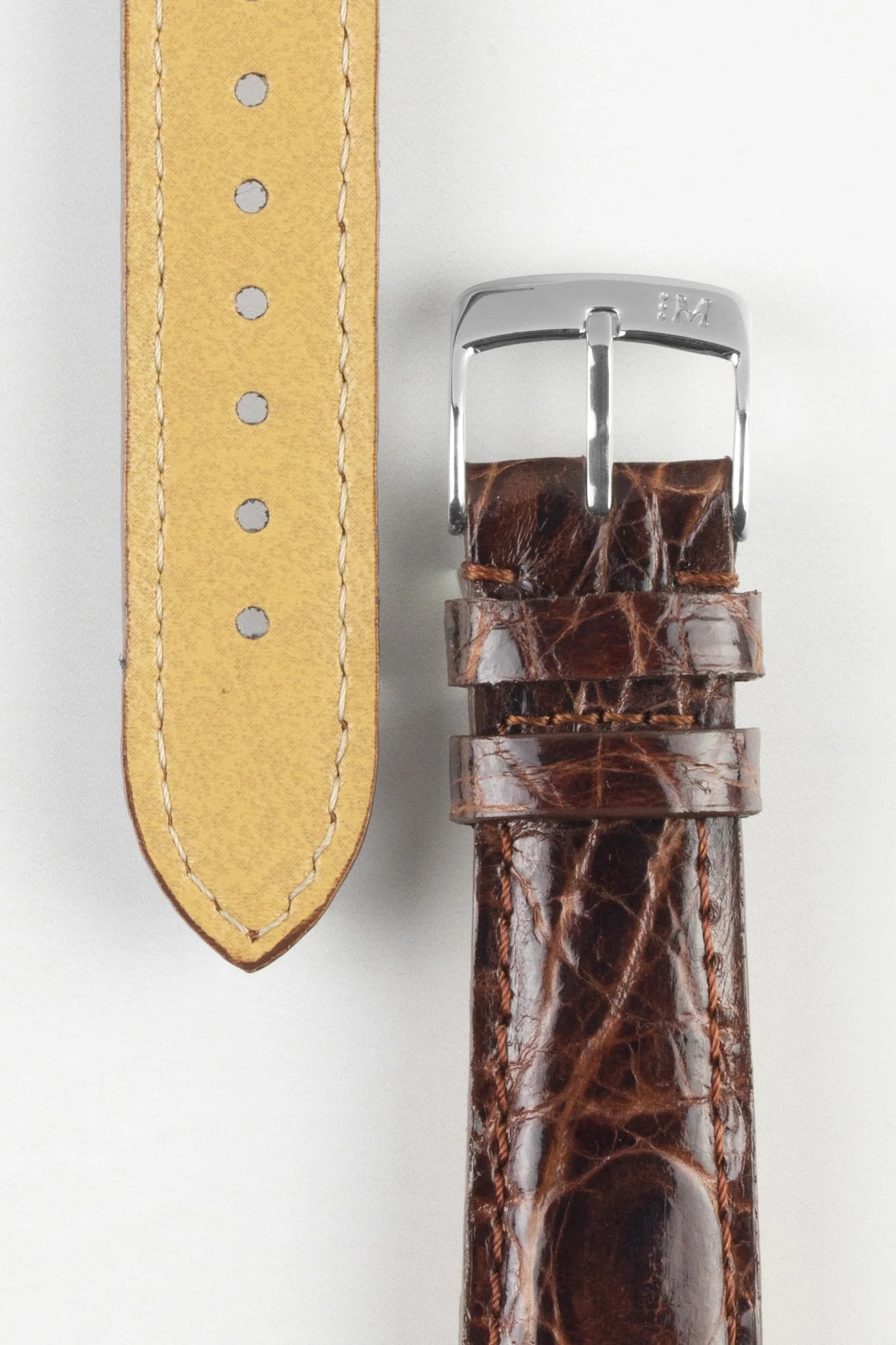 Morellato MOMBASA Genuine Crocodile Watch Strap in DARK BROWN - Image 3
