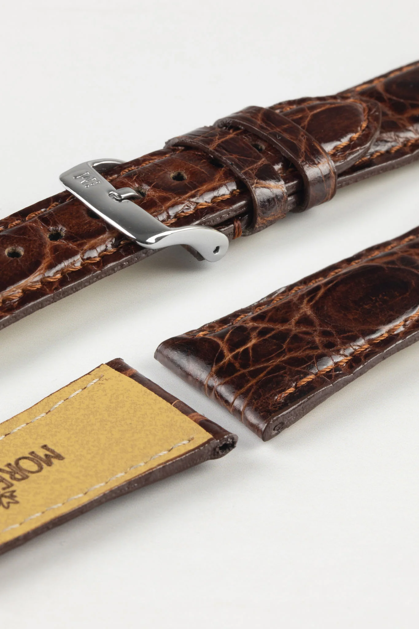 Morellato MOMBASA Genuine Crocodile Watch Strap in DARK BROWN - Image 7