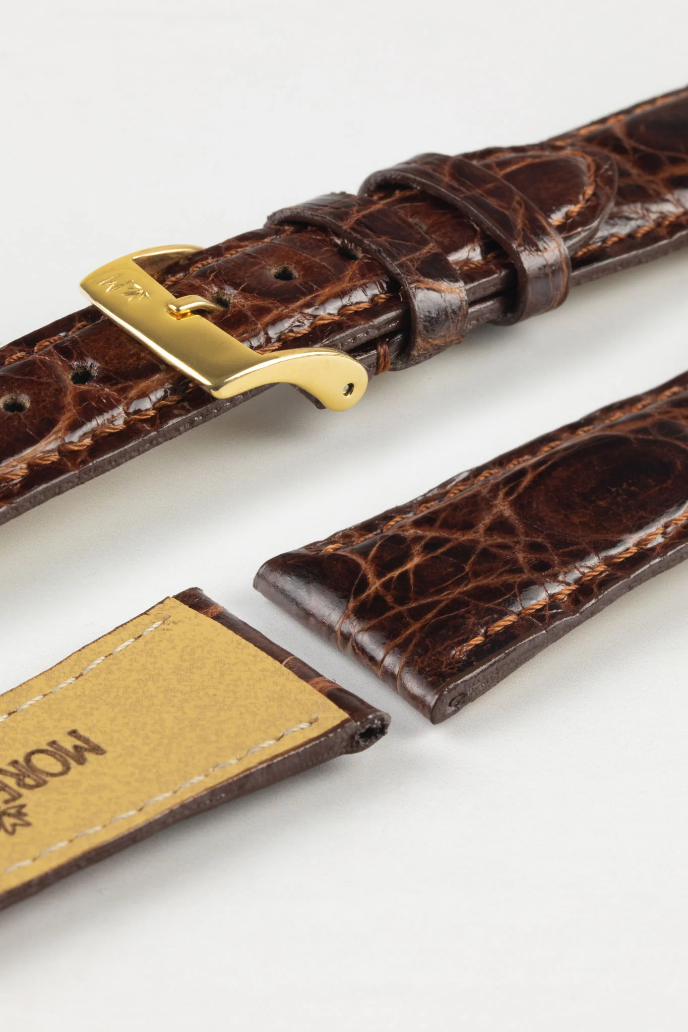 Morellato MOMBASA Genuine Crocodile Watch Strap in DARK BROWN - Image 8