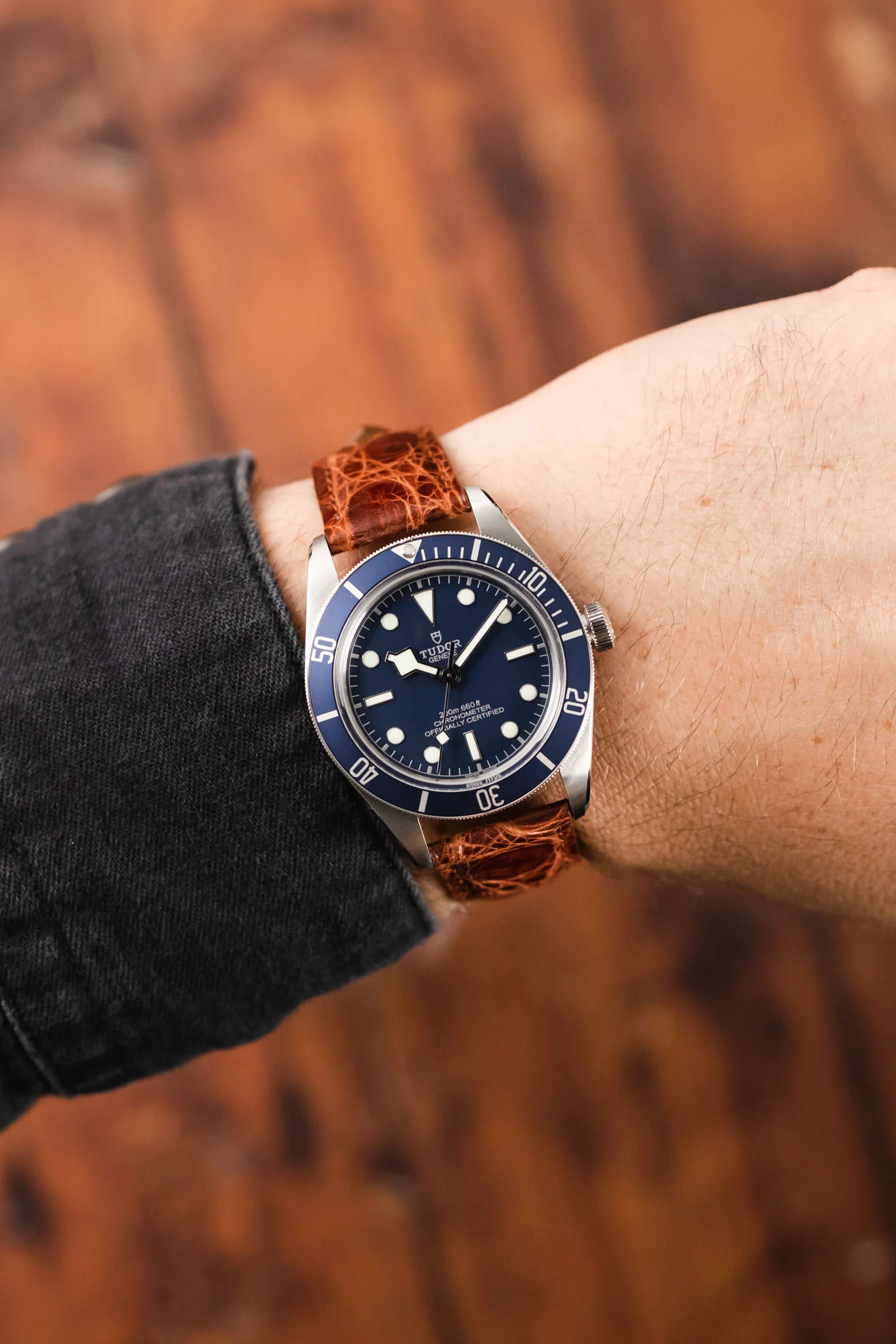 Morellato MOMBASA Genuine Crocodile Watch Strap in GOLD BROWN - Image 2