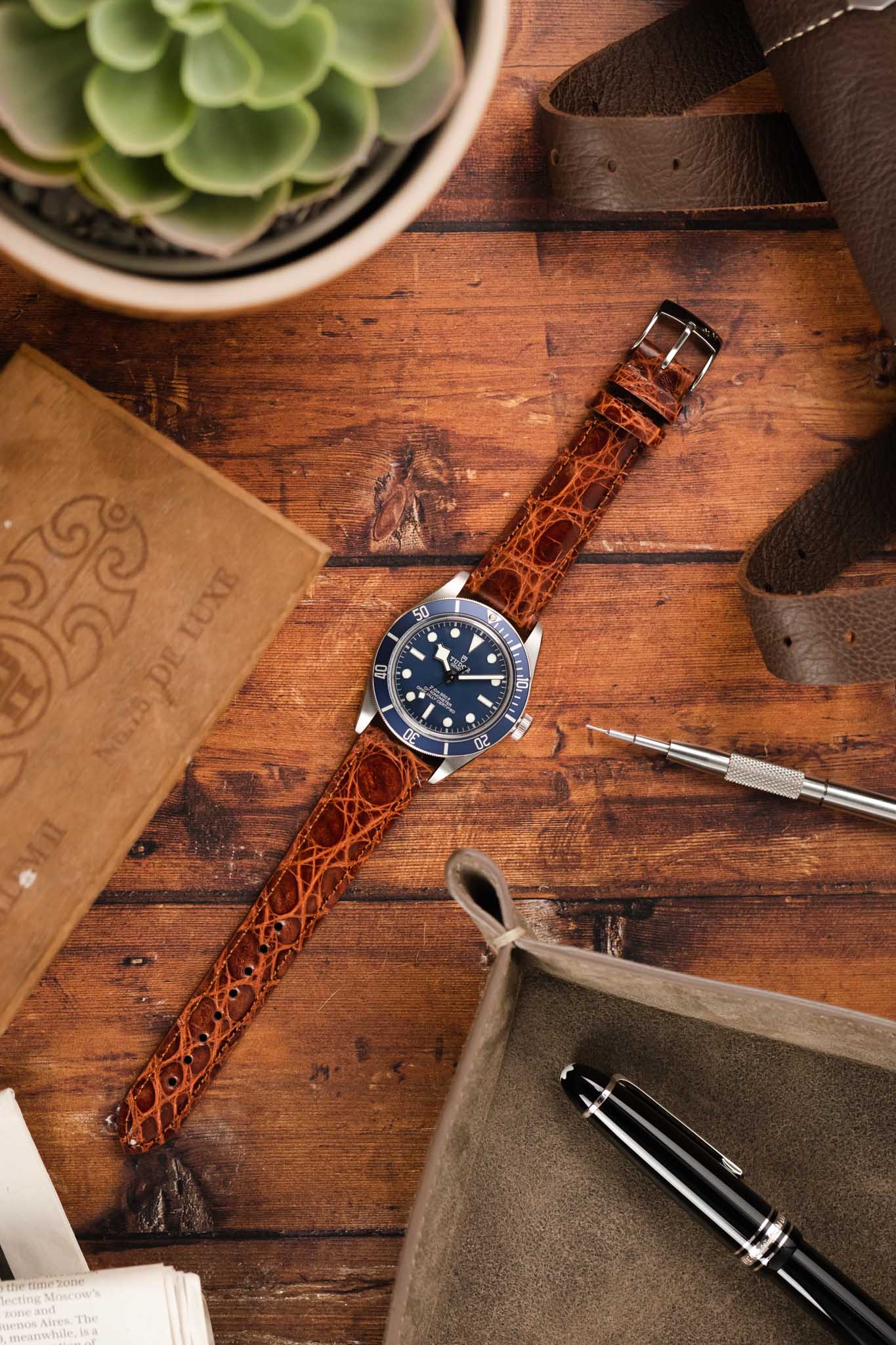 Morellato MOMBASA Genuine Crocodile Watch Strap in GOLD BROWN - Image 4