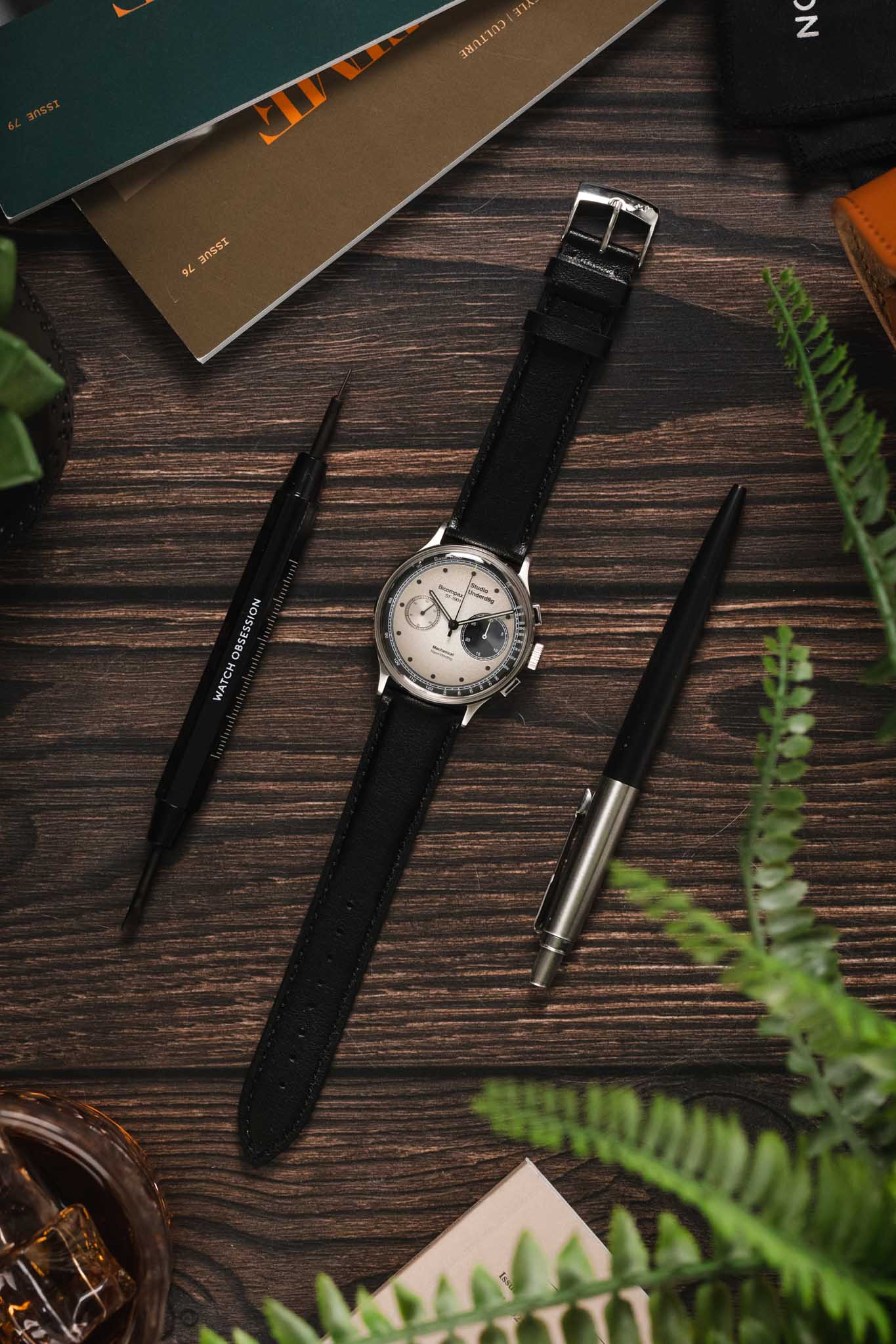 Morellato NAXOS Recycled Leather-Fibre Watch Strap in BLACK - Image 6