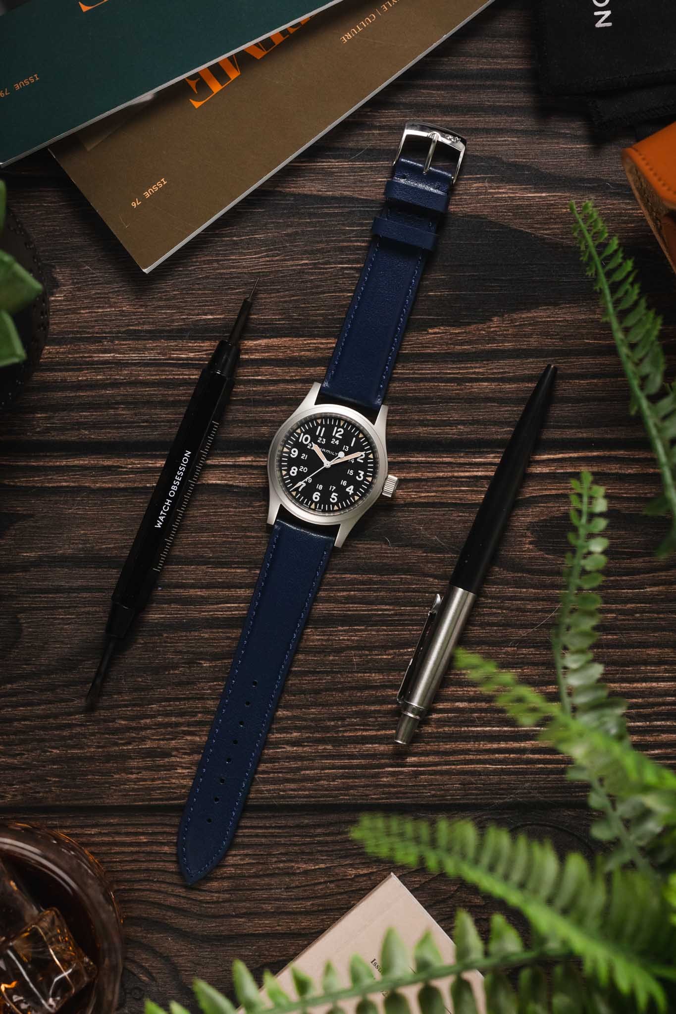 Morellato NAXOS Recycled Leather-Fibre Watch Strap in BLUE - Image 6