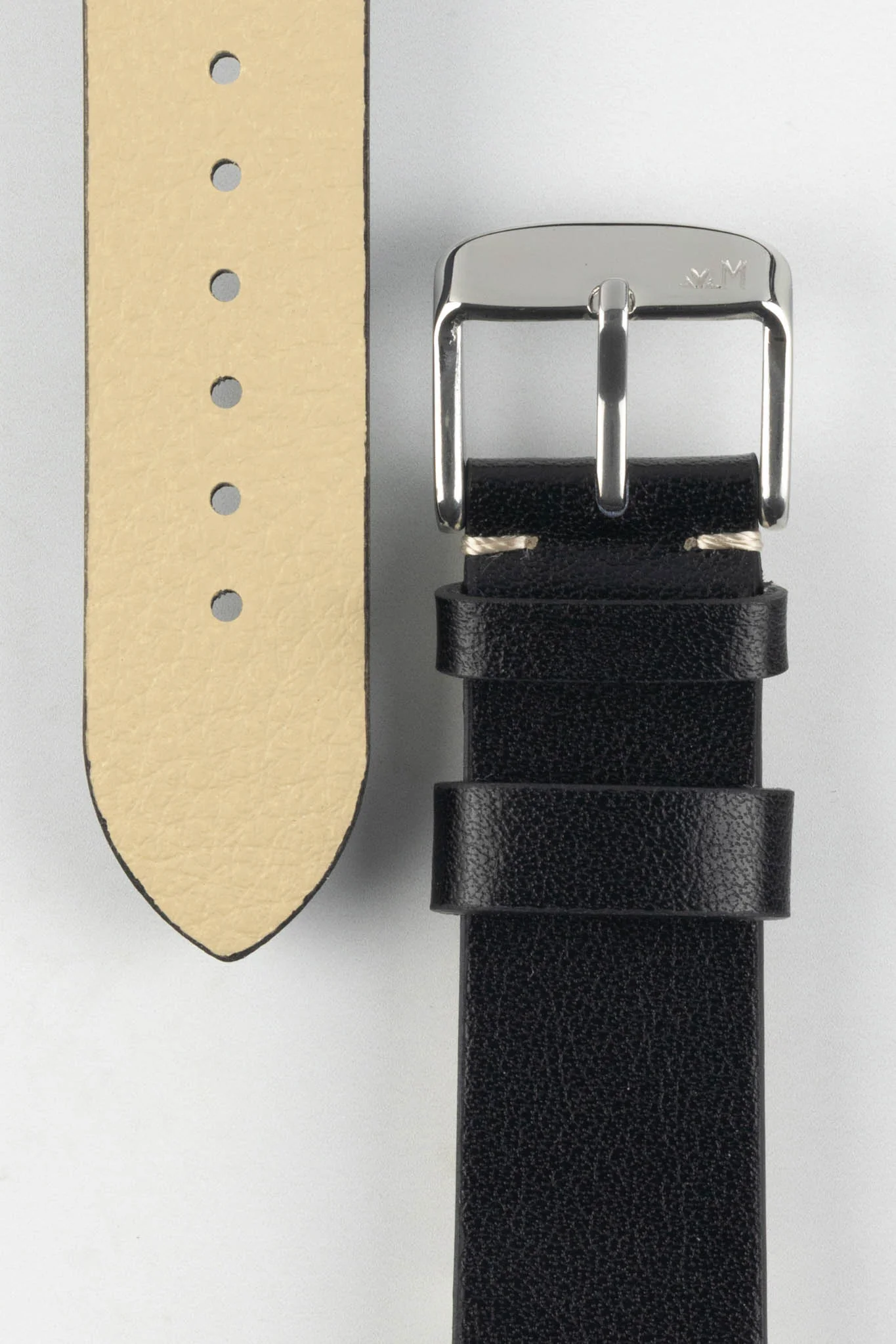 Morellato PAROS Recycled Leather-Fibre Watch Strap in BLACK - Image 3
