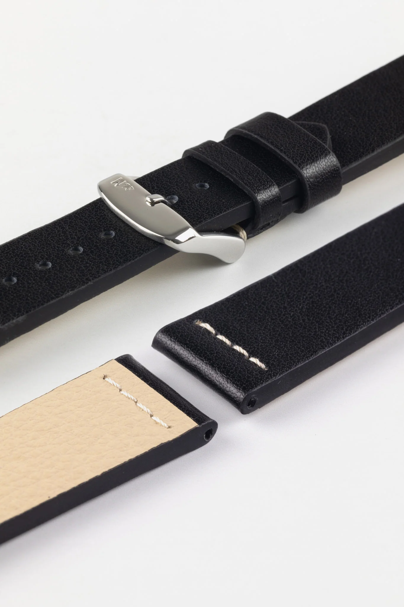 Morellato PAROS Recycled Leather-Fibre Watch Strap in BLACK - Image 7