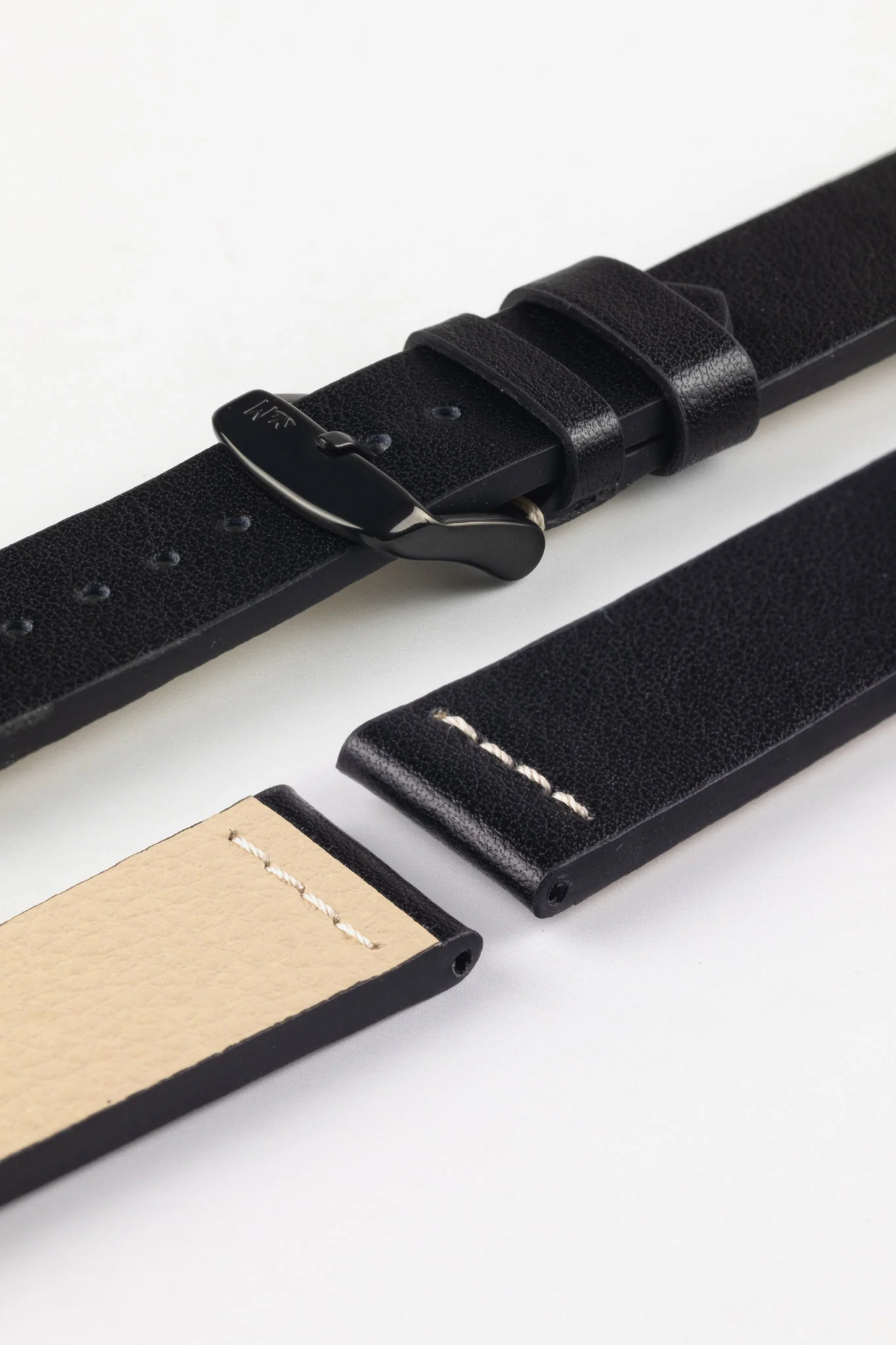 Morellato PAROS Recycled Leather-Fibre Watch Strap in BLACK - Image 8