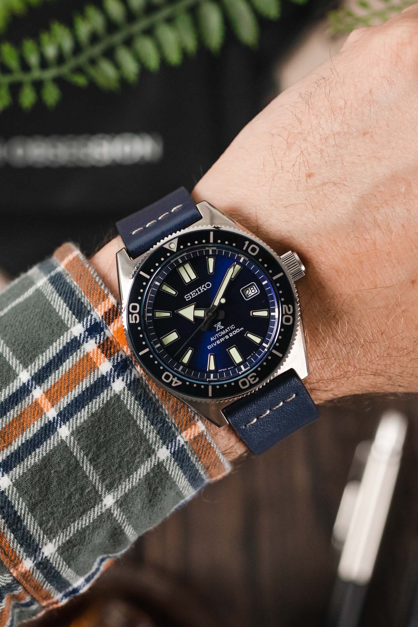 Morellato PAROS Recycled Leather-Fibre Watch Strap in BLUE - Image 2