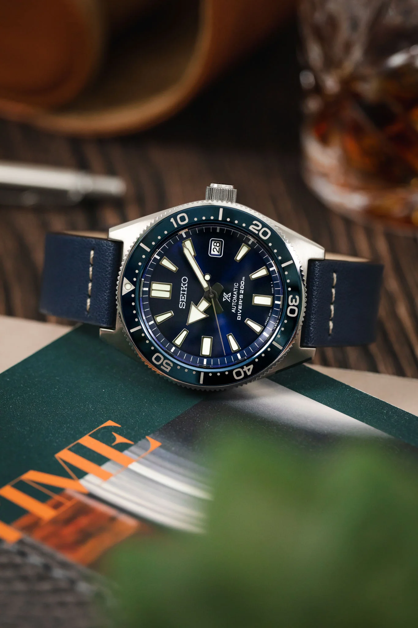 Morellato PAROS Recycled Leather-Fibre Watch Strap in BLUE - Image 4