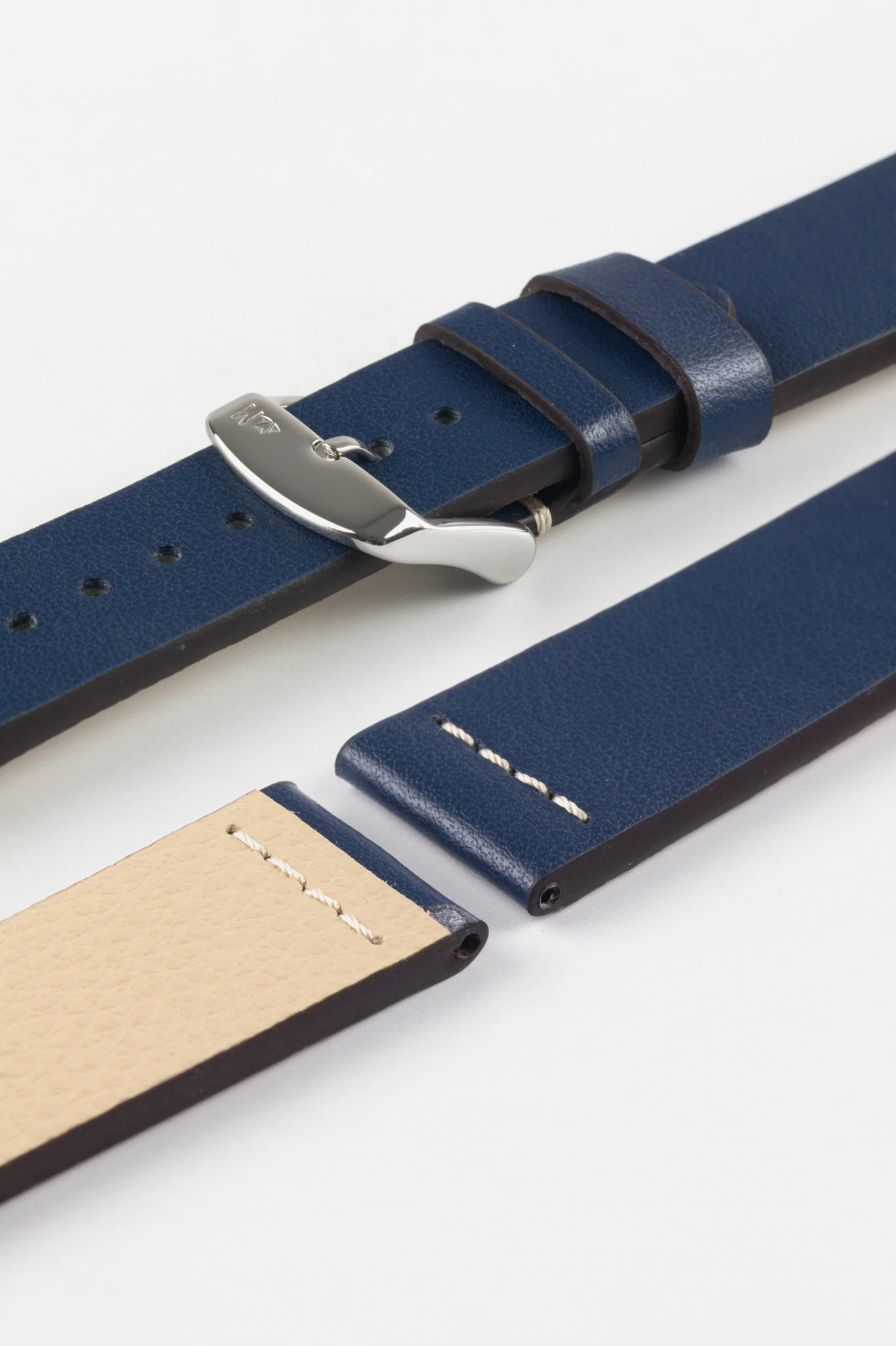 Morellato PAROS Recycled Leather-Fibre Watch Strap in BLUE - Image 7