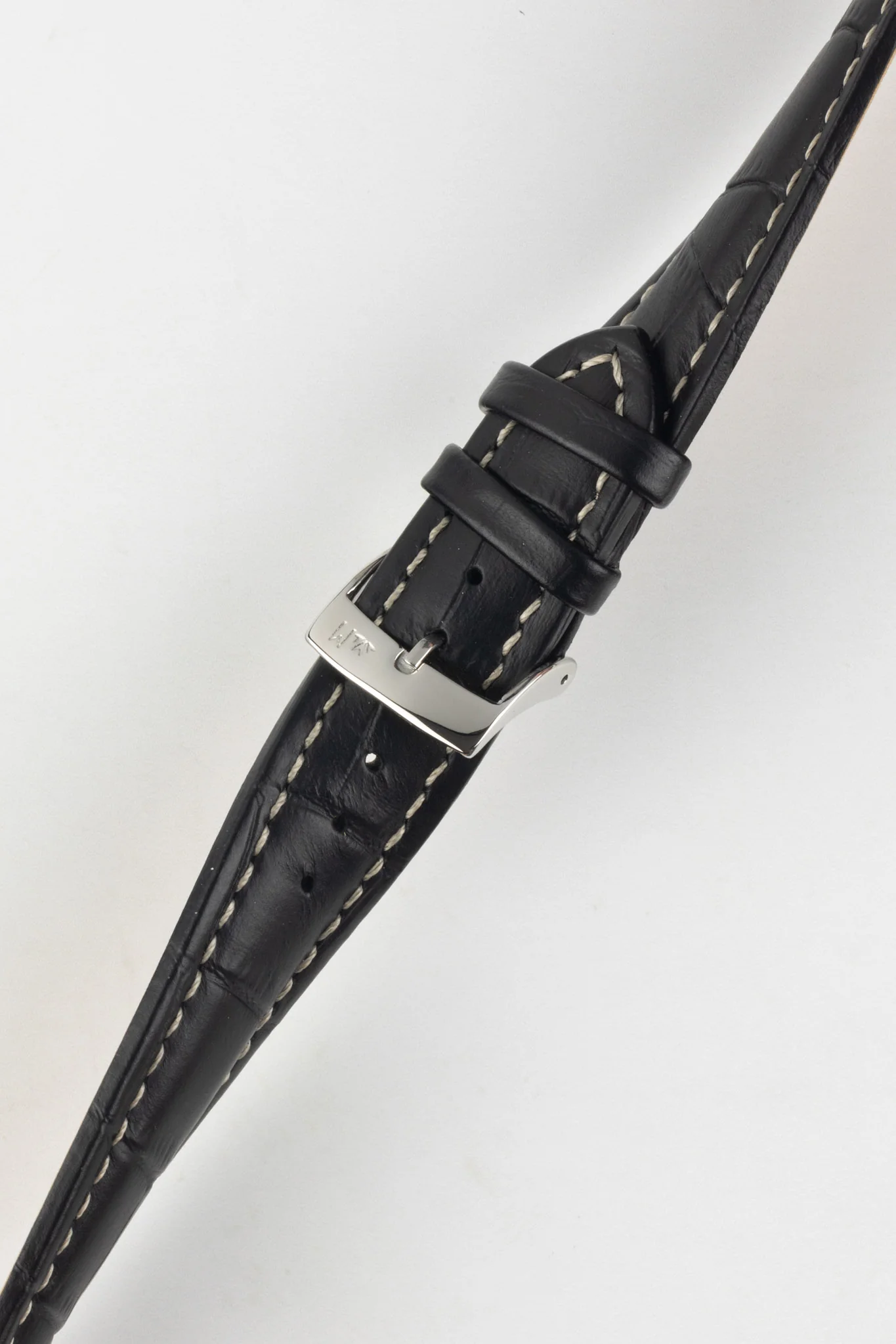 Morellato PLUS Alligator-Embossed Calfskin Leather Watch Strap in BLACK - Image 5