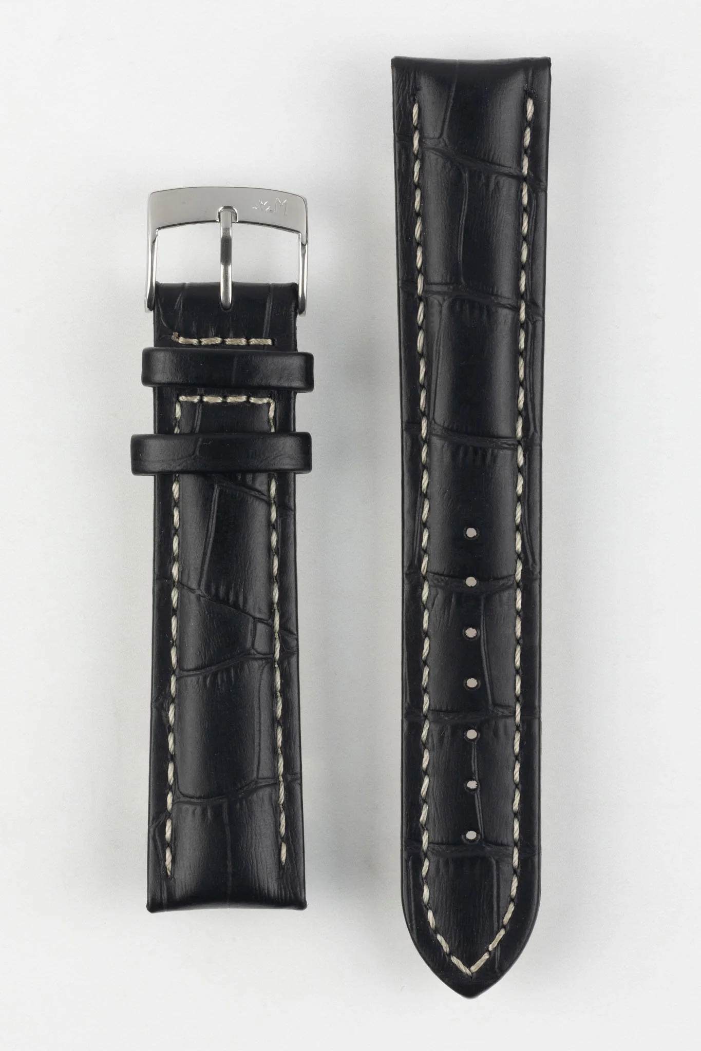 Morellato PLUS Alligator-Embossed Calfskin Leather Watch Strap in BLACK - Image 9