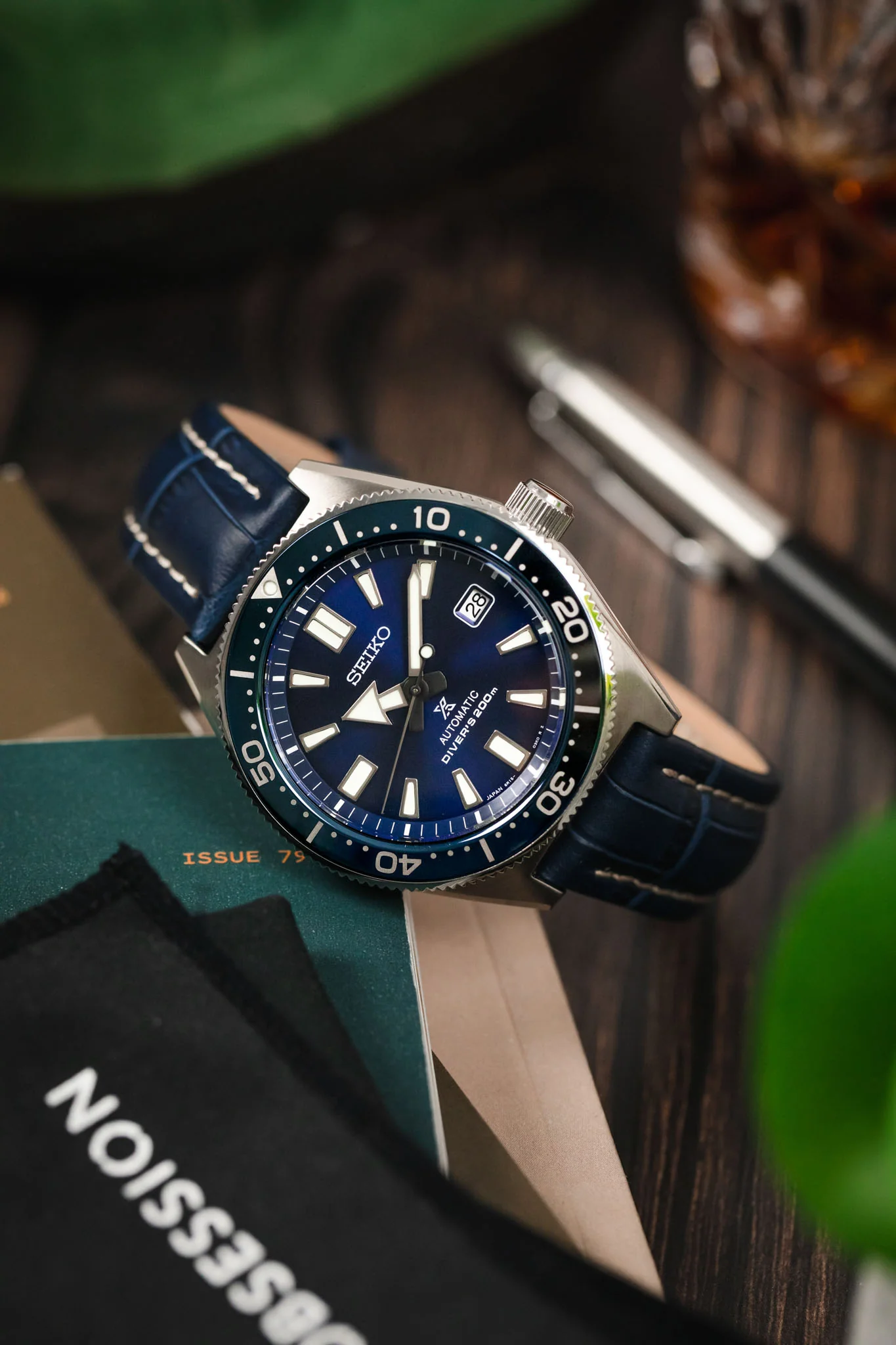 Morellato PLUS Alligator-Embossed Calfskin Leather Watch Strap in BLUE - Image 4