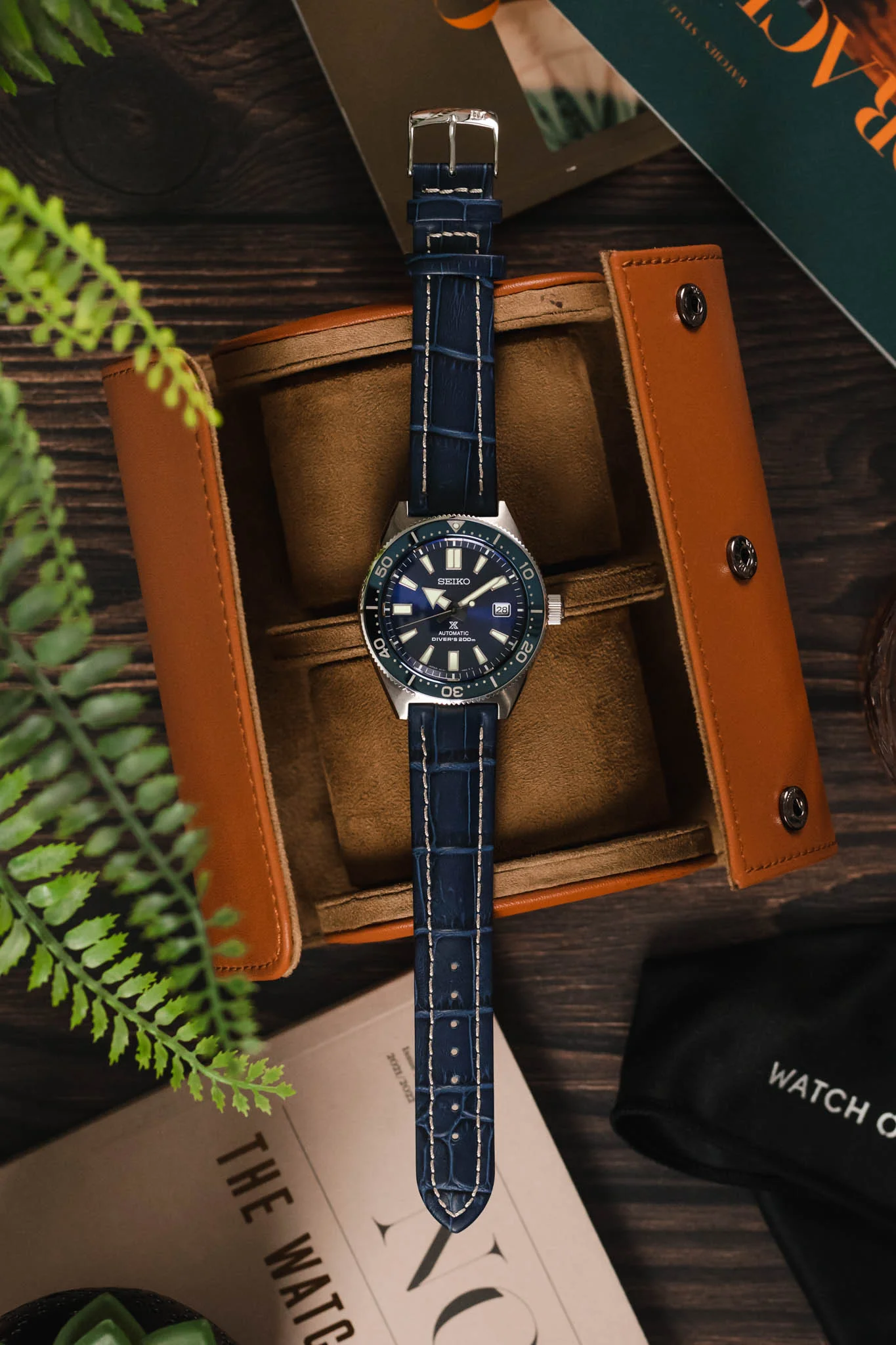 Morellato PLUS Alligator-Embossed Calfskin Leather Watch Strap in BLUE - Image 6