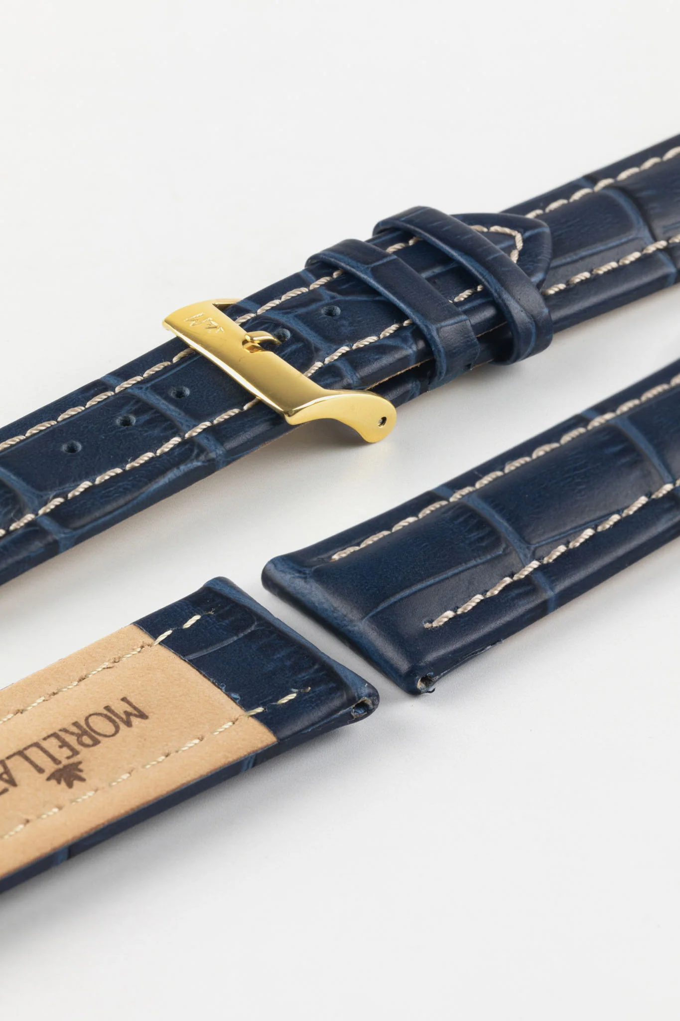Morellato PLUS Alligator-Embossed Calfskin Leather Watch Strap in BLUE - Image 8