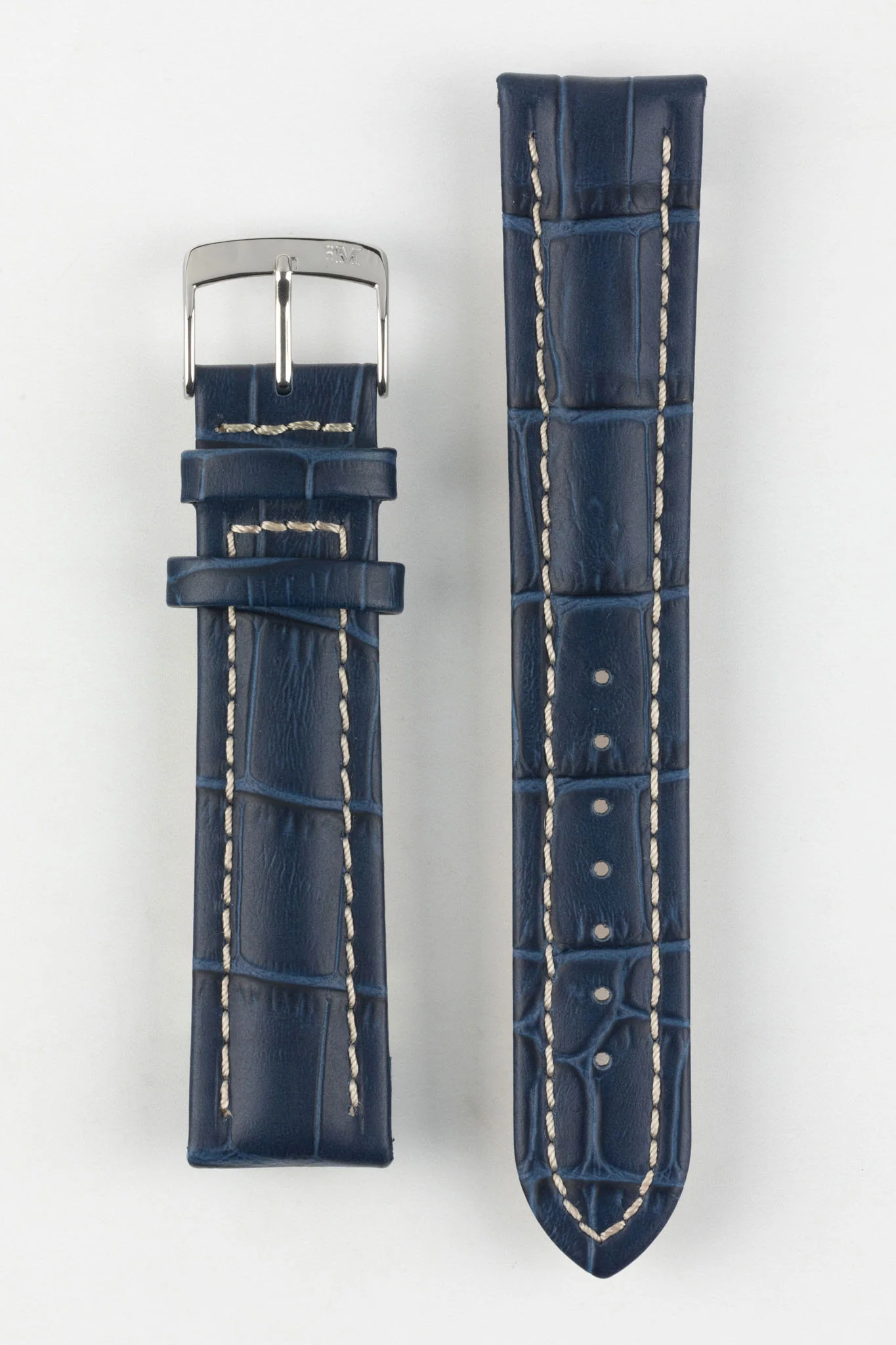 Morellato PLUS Alligator-Embossed Calfskin Leather Watch Strap in BLUE - Image 9