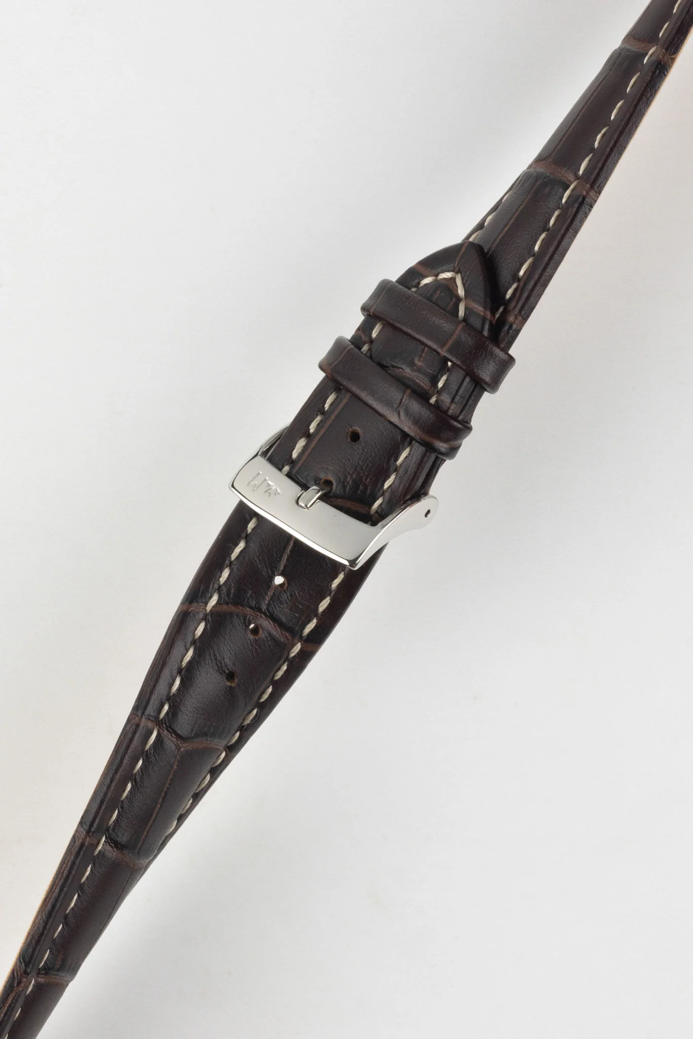 Morellato PLUS Alligator-Embossed Calfskin Leather Watch Strap in BROWN - Image 5