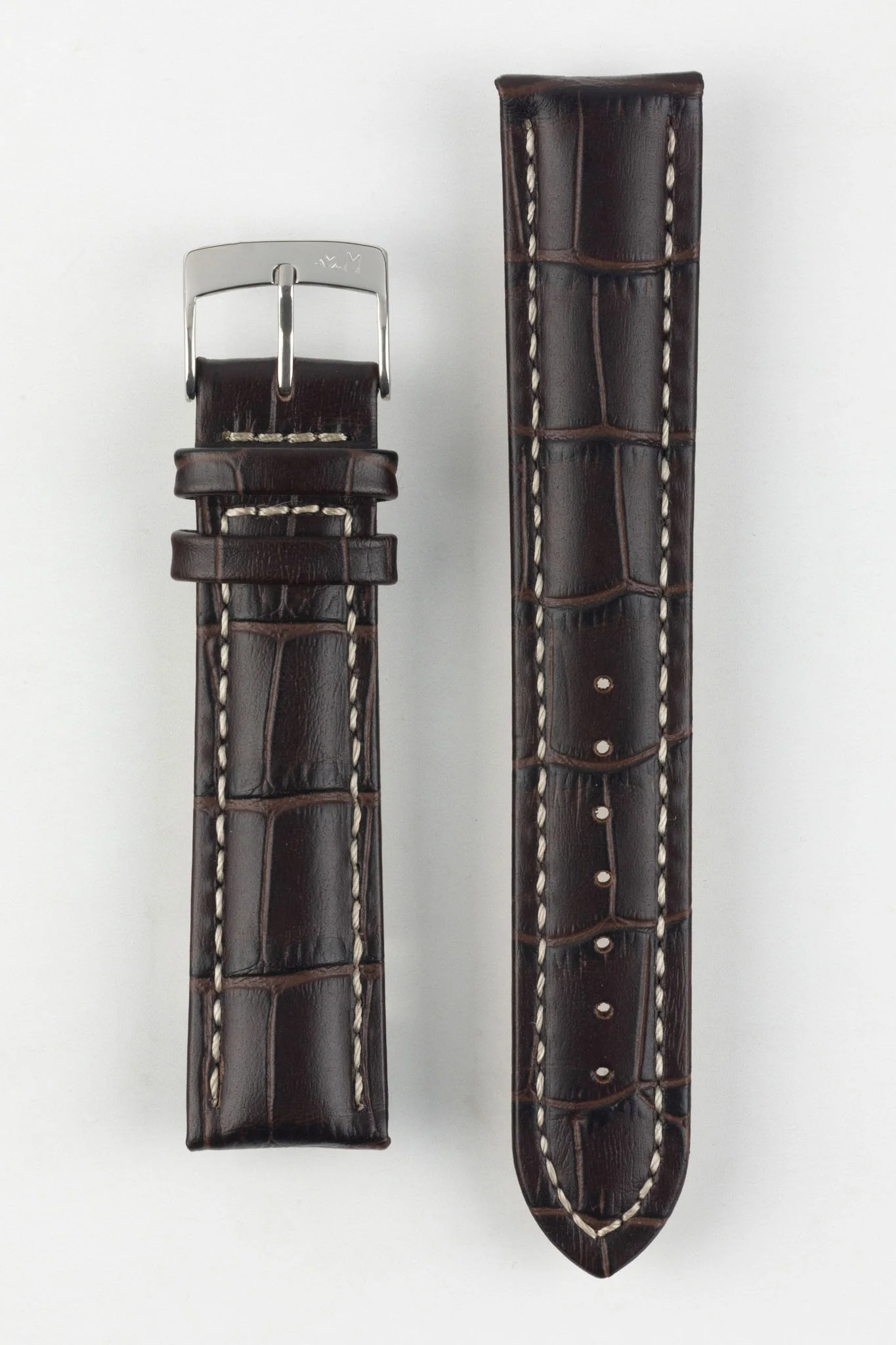 Morellato PLUS Alligator-Embossed Calfskin Leather Watch Strap in BROWN - Image 9