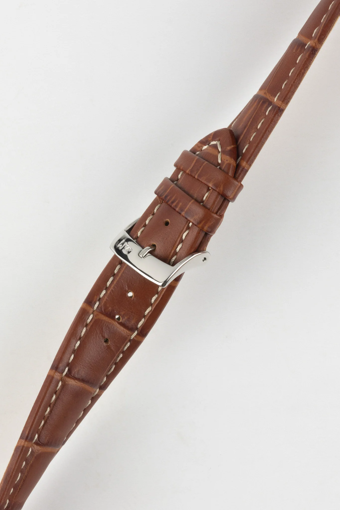 Morellato PLUS Alligator-Embossed Calfskin Leather Watch Strap in GOLD BROWN - Image 5