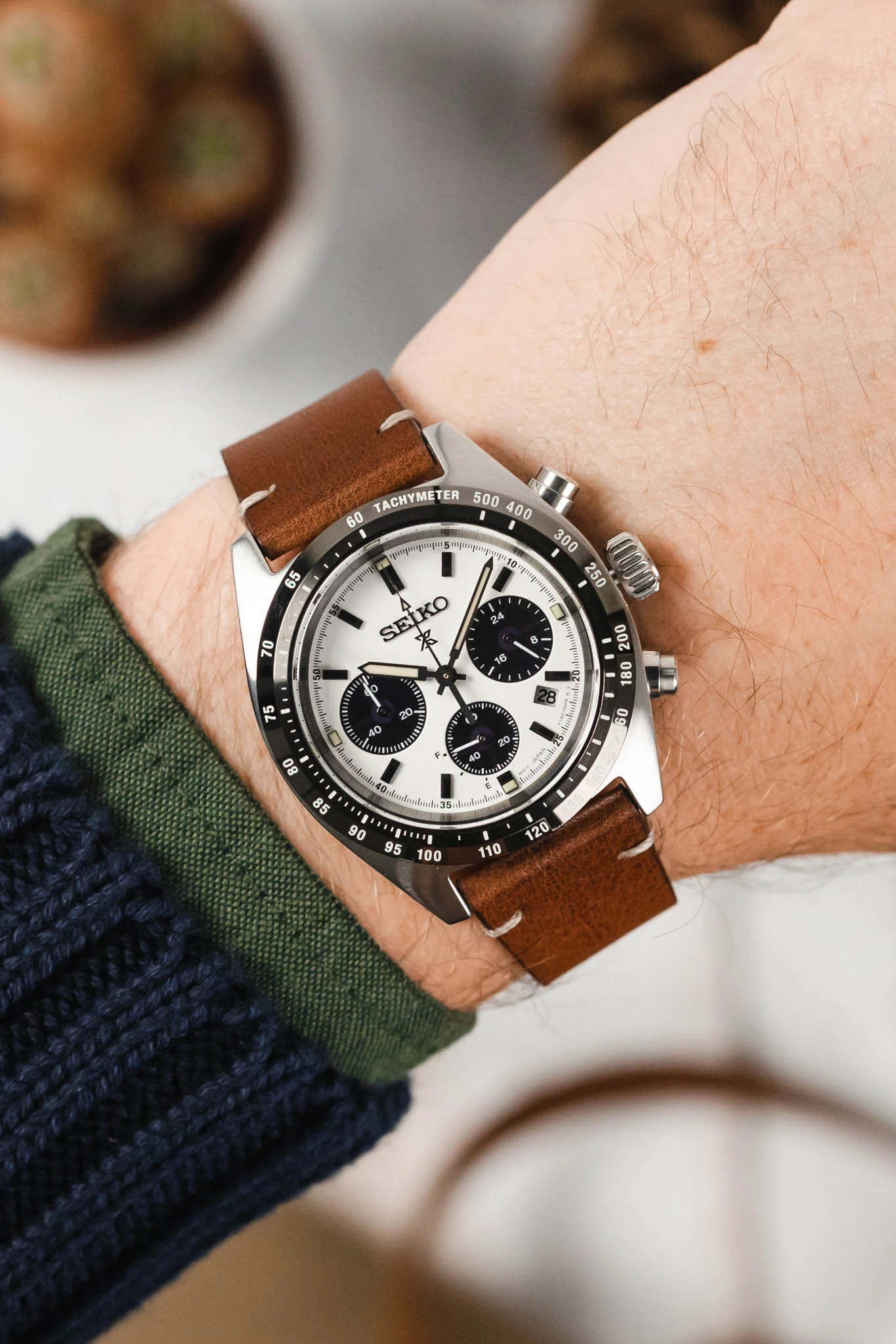 Morellato POLLOCK Vintage Lug-Stitched Calfskin Leather Watch Strap in BROWN - Image 2