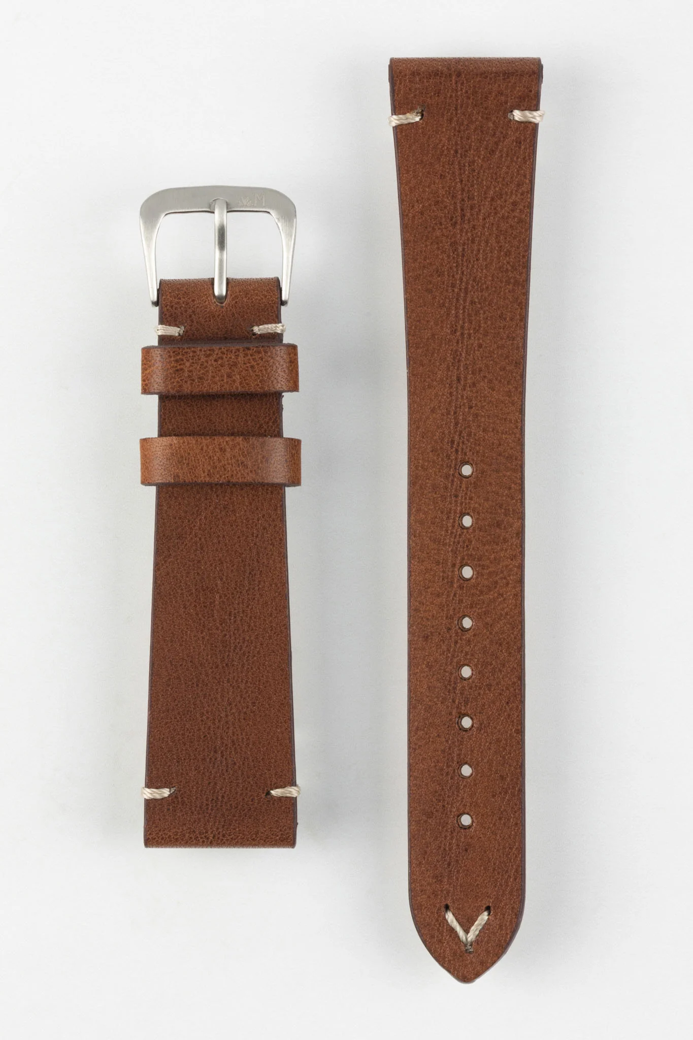 Morellato POLLOCK Vintage Lug-Stitched Calfskin Leather Watch Strap in BROWN - Image 9