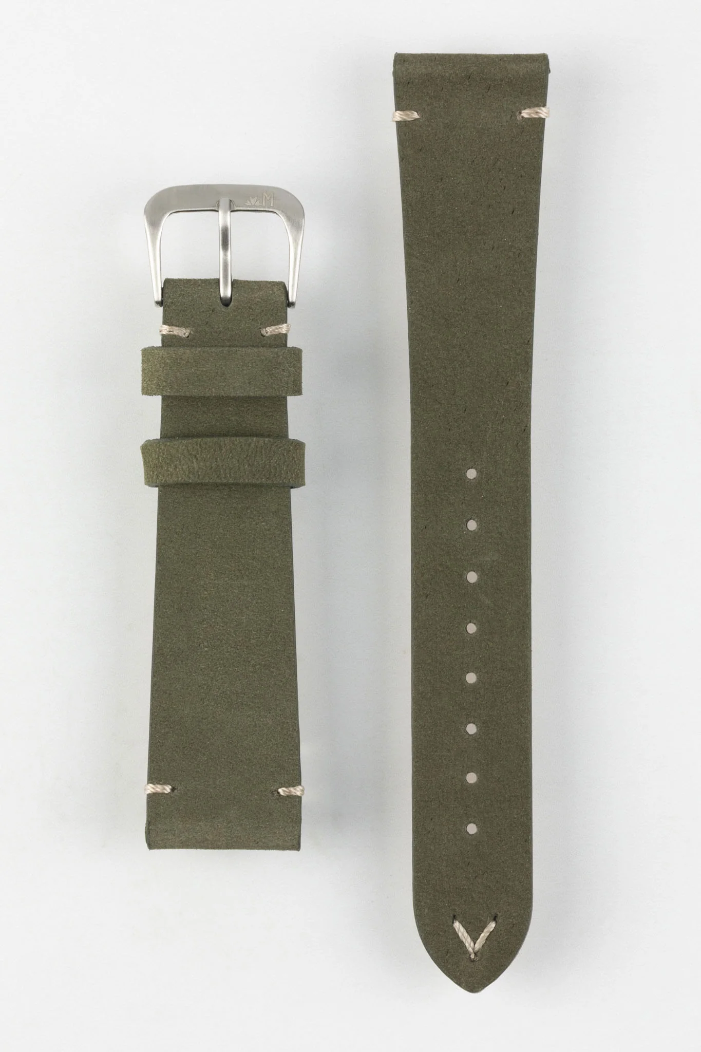 Morellato POLLOCK Vintage Lug-Stitched Calfskin Leather Watch Strap in GREEN - Image 9