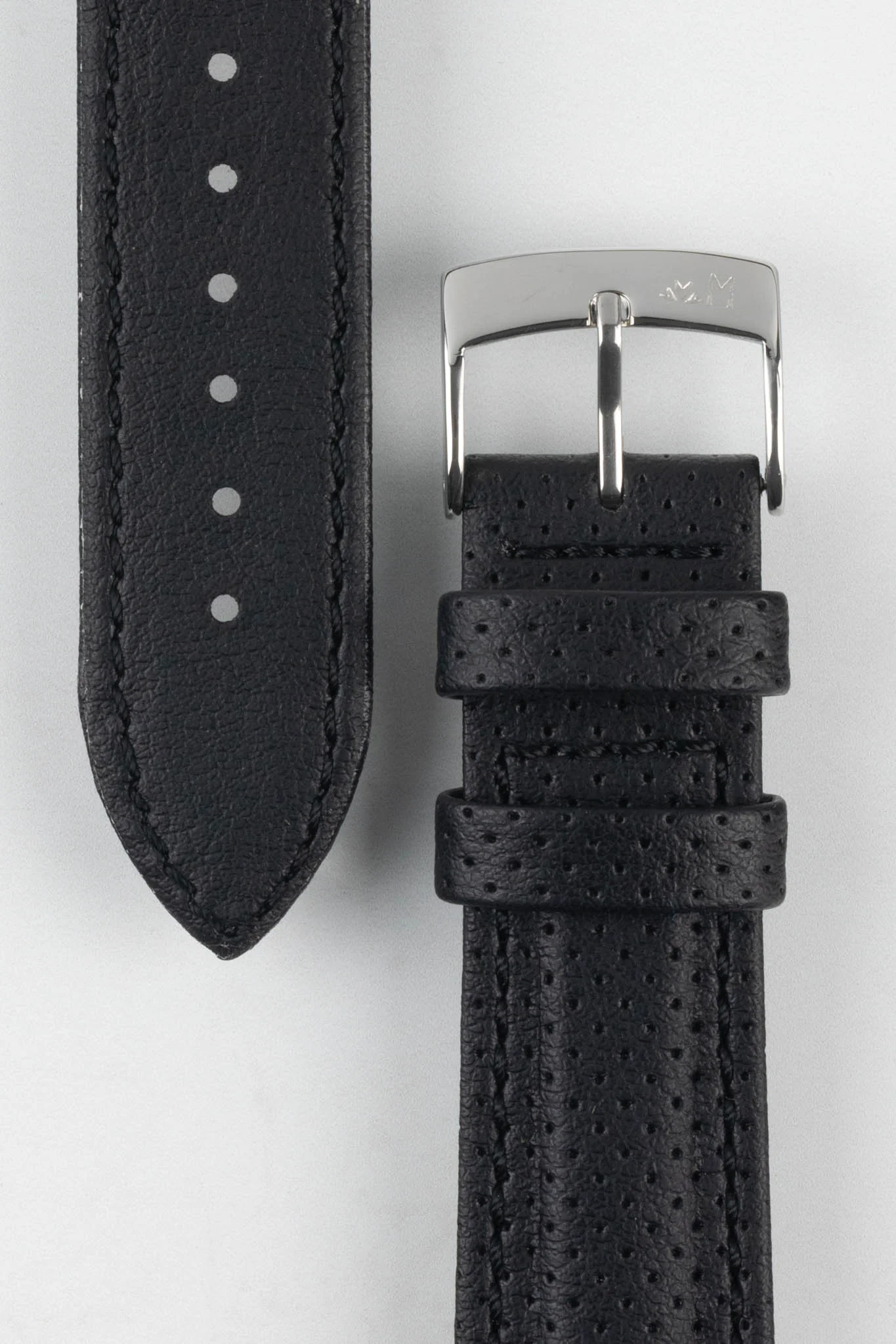 Morellato RACE Motorsport Microfibre Watch Strap in BLACK with BLACK Stitch - Image 3