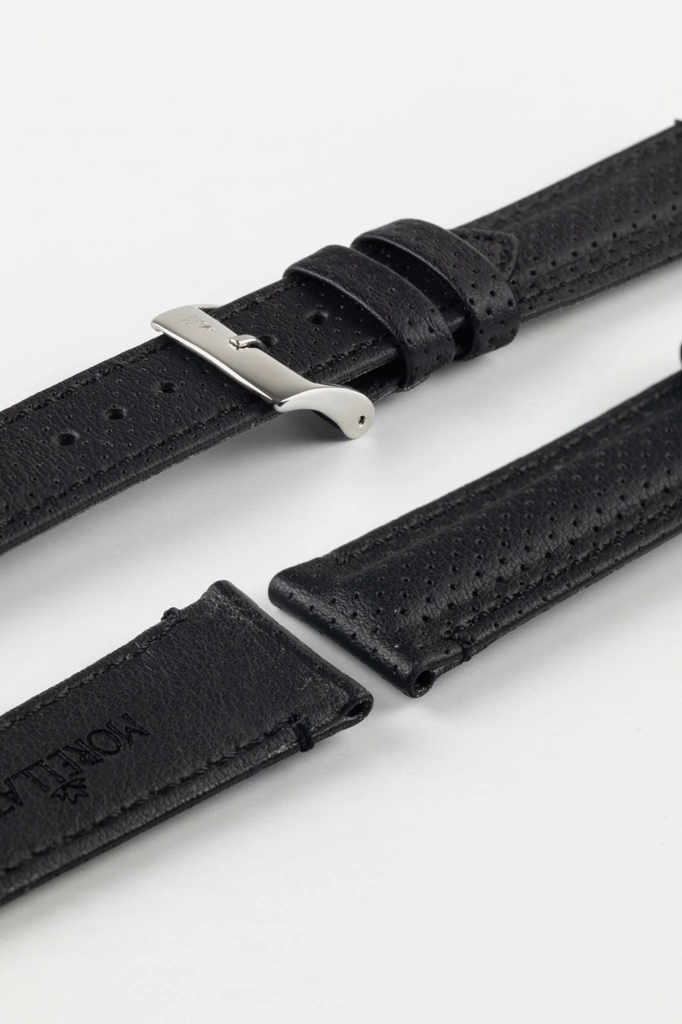 Morellato RACE Motorsport Microfibre Watch Strap in BLACK with BLACK Stitch - Image 5