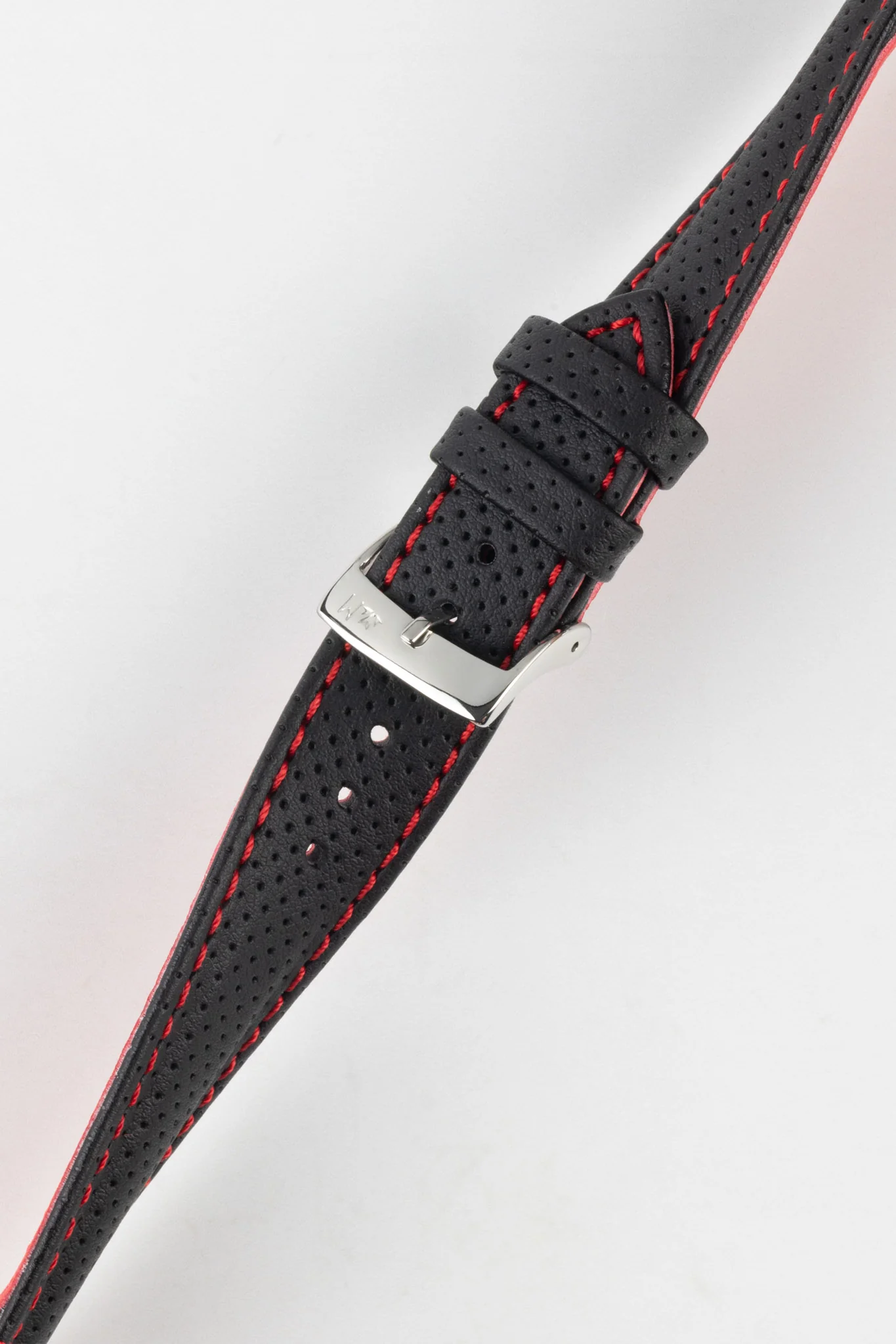 Morellato RACE Motorsport Microfibre Watch Strap in BLACK with RED Stitch - Image 4