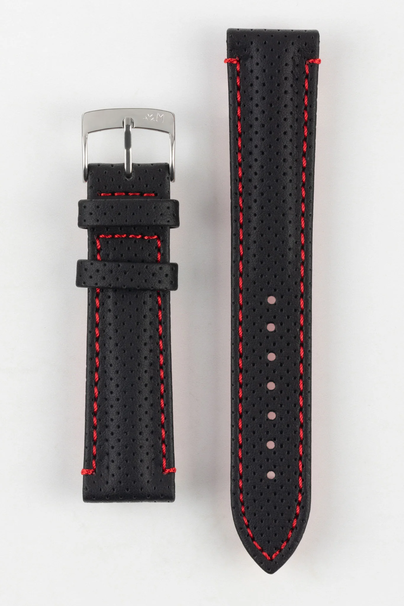 Morellato RACE Motorsport Microfibre Watch Strap in BLACK with RED Stitch - Image 6