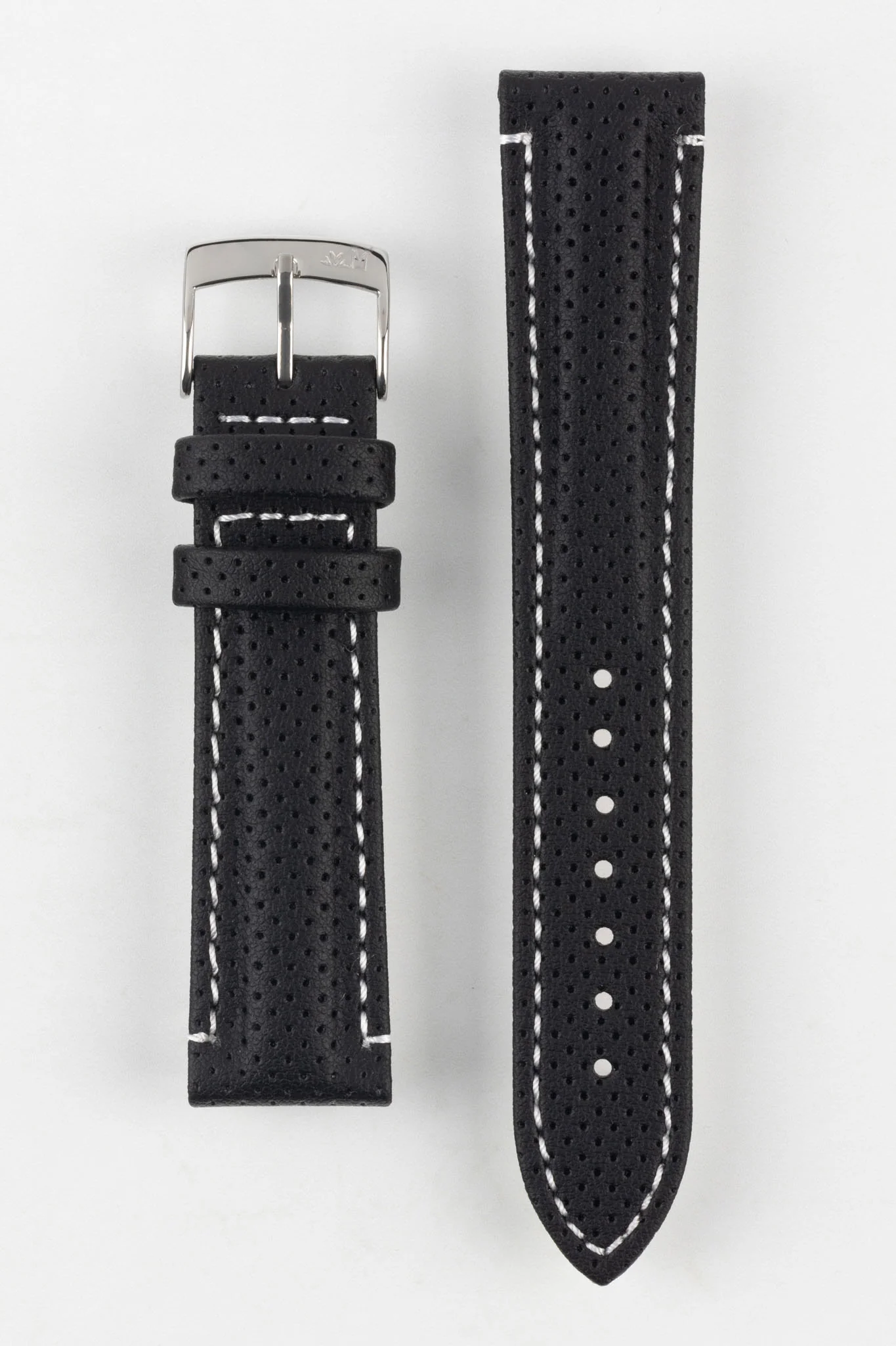Morellato RACE Motorsport Microfibre Watch Strap in BLACK with WHITE Stitch - Image 6
