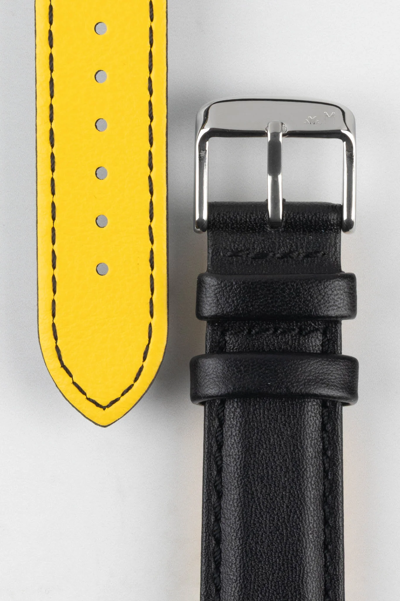 Morellato ROWING Water-Resistant Calfskin Leather Watch Strap in BLACK - Image 3