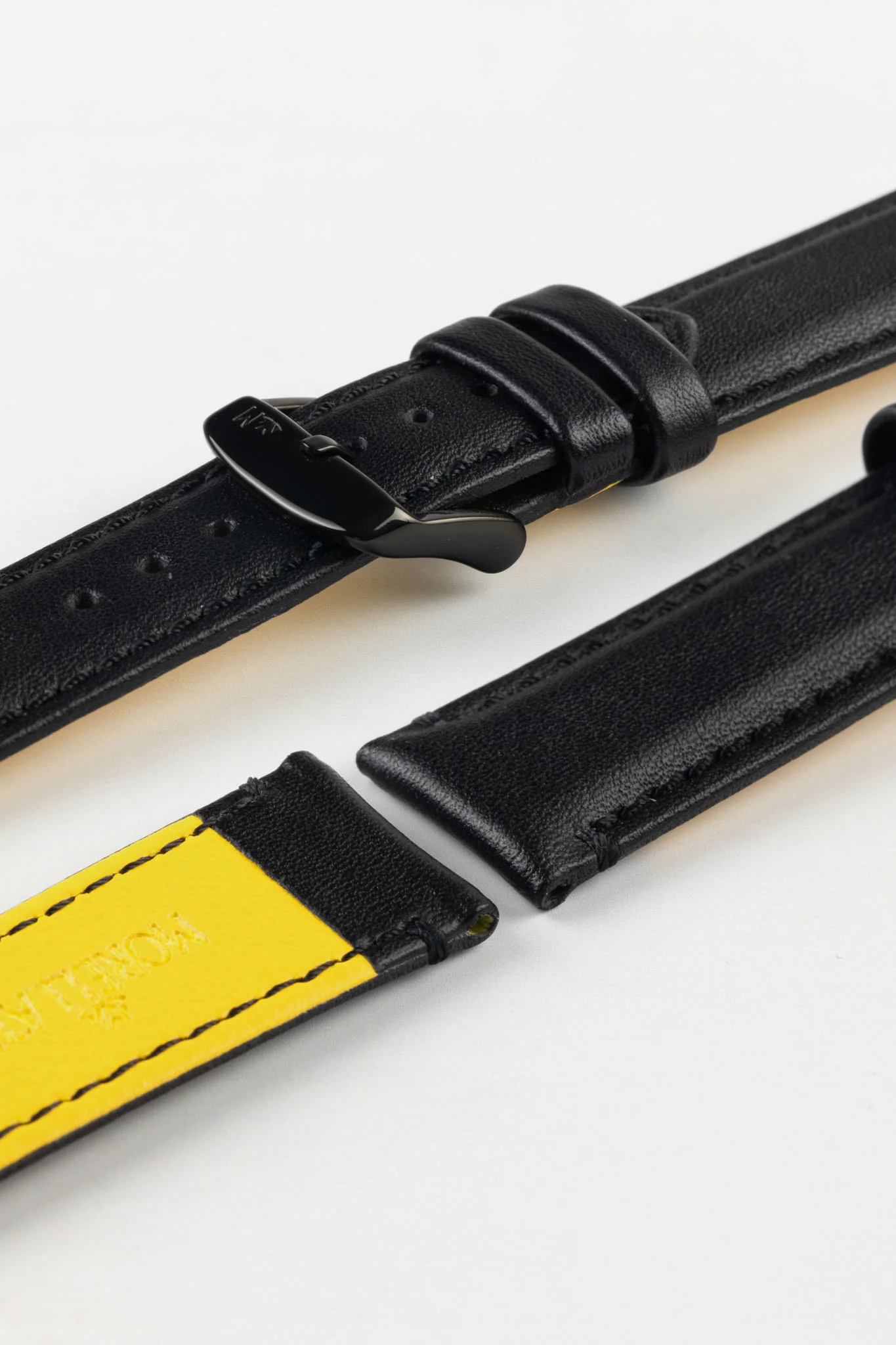 Morellato ROWING Water-Resistant Calfskin Leather Watch Strap in BLACK - Image 5