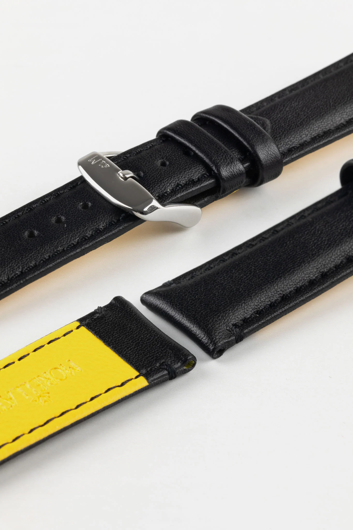 Morellato ROWING Water-Resistant Calfskin Leather Watch Strap in BLACK - Image 6
