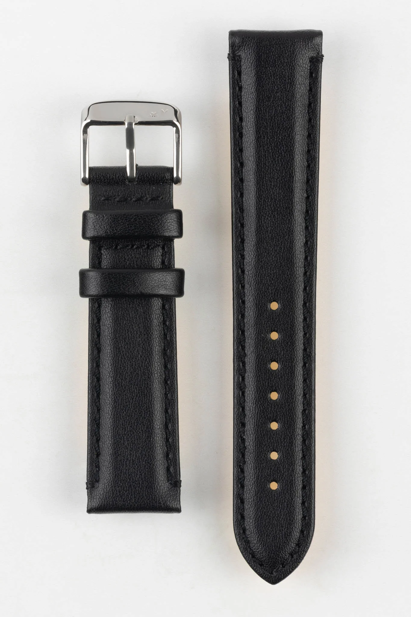 Morellato ROWING Water-Resistant Calfskin Leather Watch Strap in BLACK - Image 7