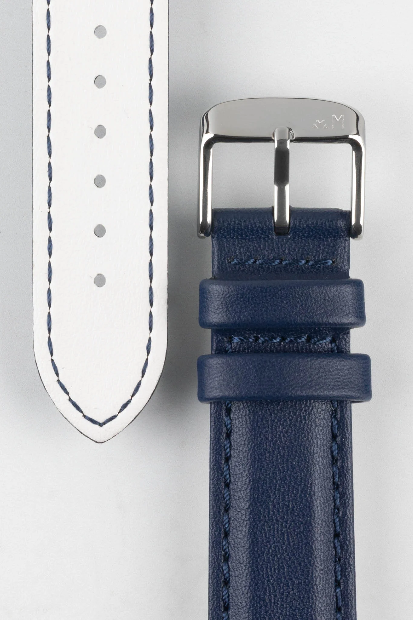Morellato ROWING Water-Resistant Calfskin Leather Watch Strap in BLUE - Image 3