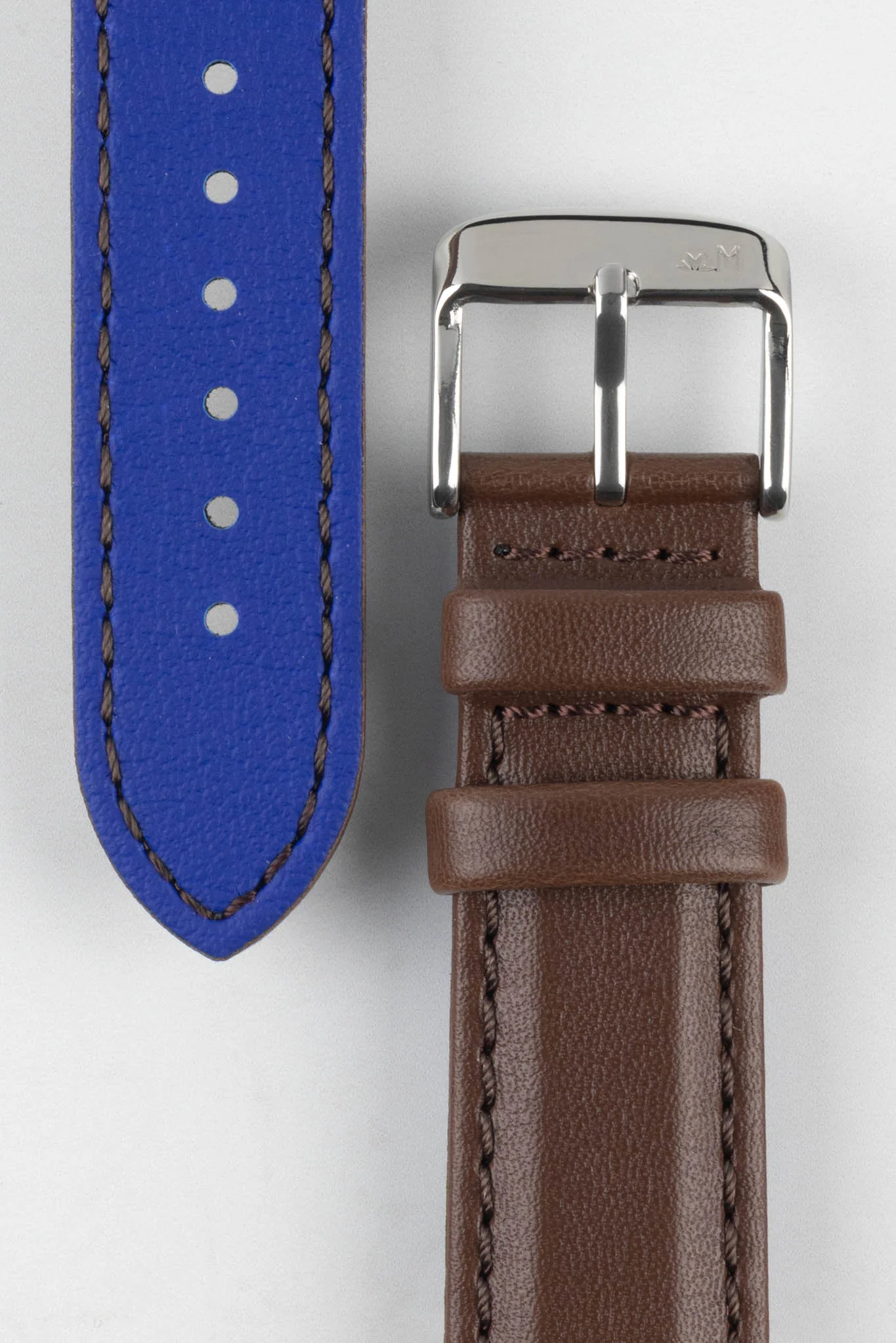 Morellato ROWING Water-Resistant Calfskin Leather Watch Strap in BROWN - Image 3