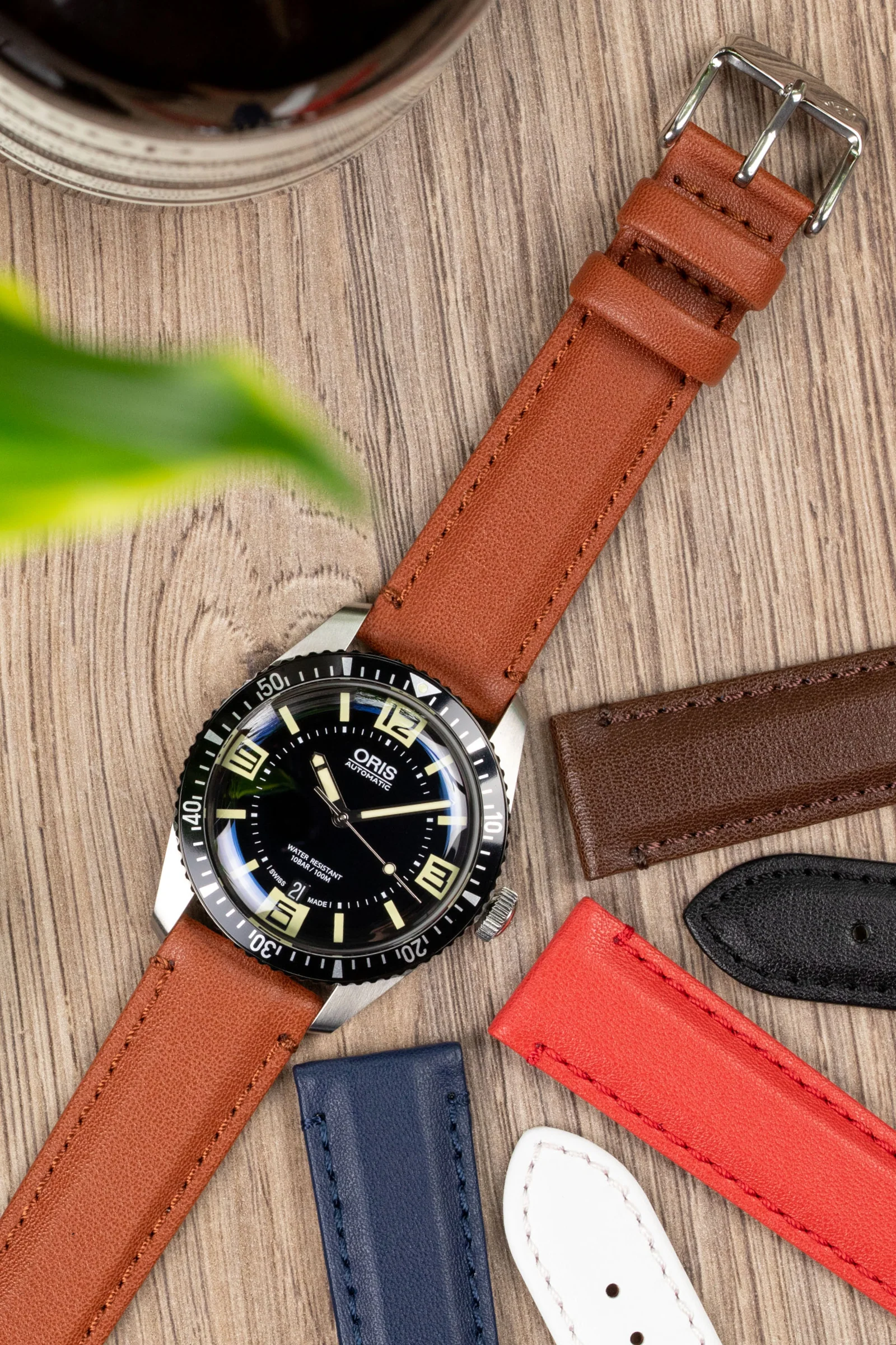 Morellato ROWING Water-Resistant Calfskin Leather Watch Strap in GOLD BROWN - Image 2