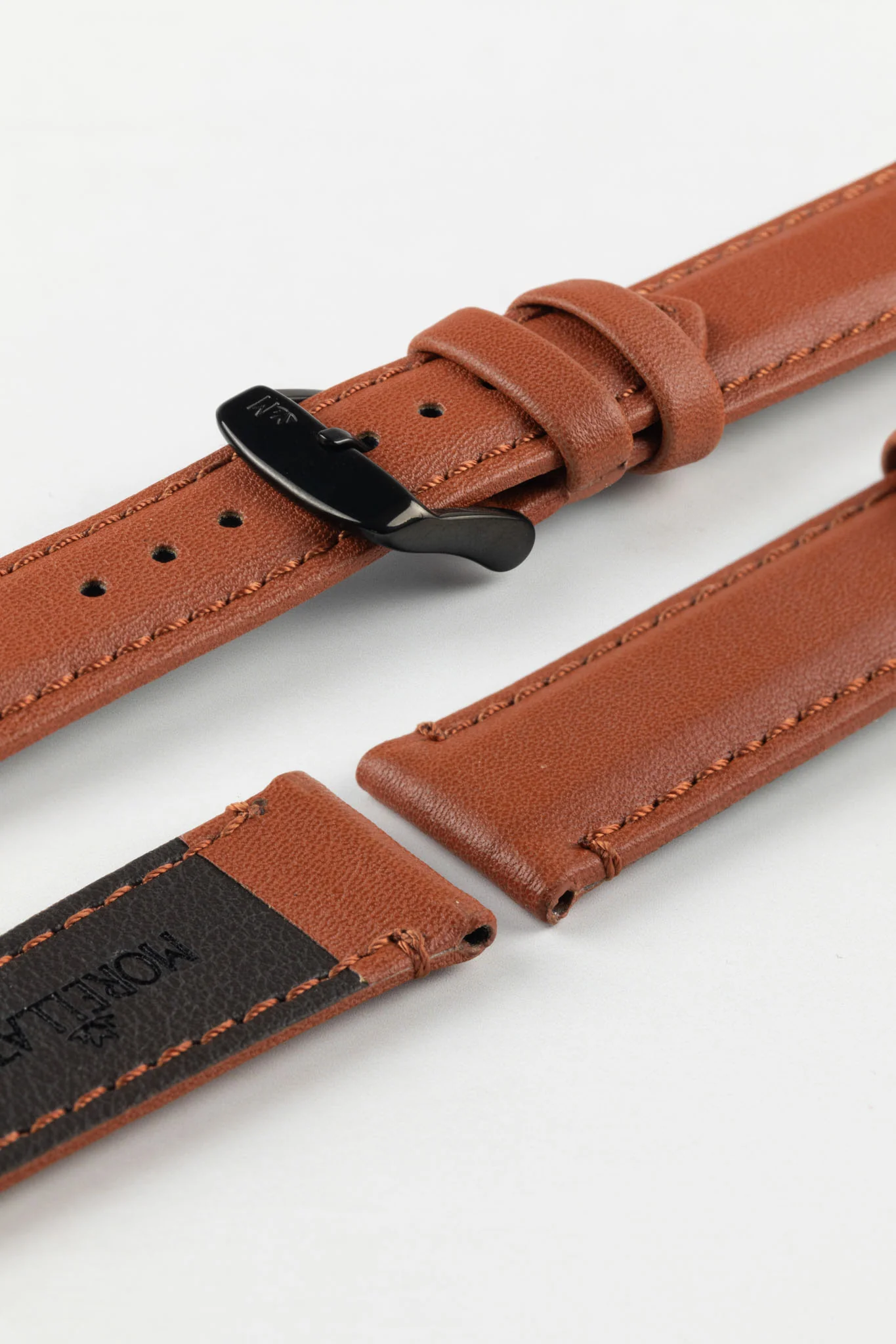 Morellato ROWING Water-Resistant Calfskin Leather Watch Strap in GOLD BROWN - Image 5
