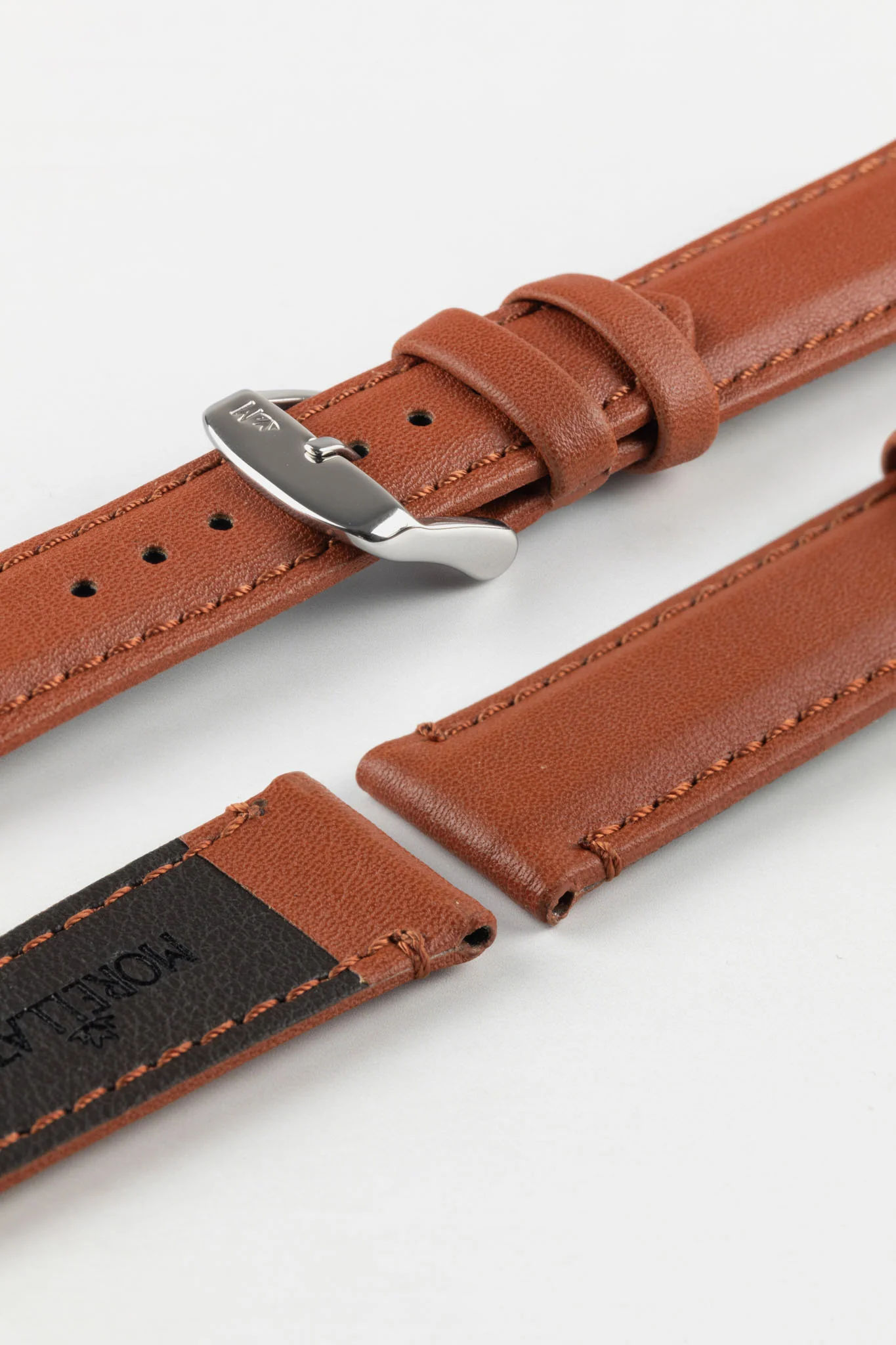 Morellato ROWING Water-Resistant Calfskin Leather Watch Strap in GOLD BROWN - Image 6