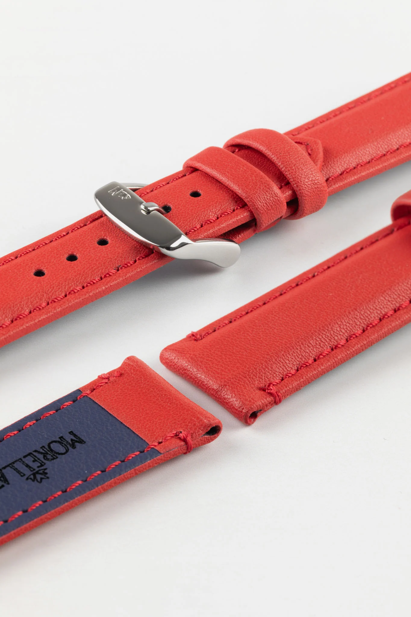 Morellato ROWING Water-Resistant Calfskin Leather Watch Strap in RED - Image 6
